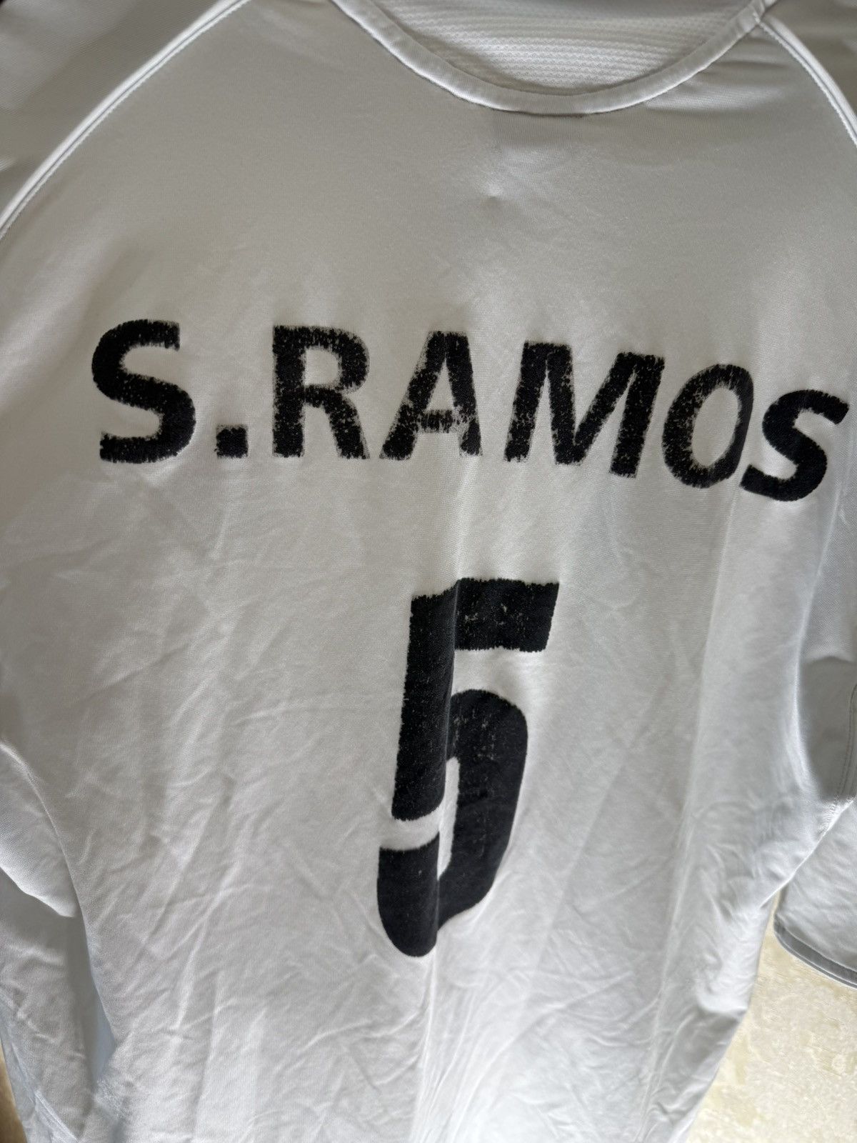 Adidas ✅2005 ADIDAS REAL MADRID JERSEY SERGIO RAMOS NUMBER 5✅ Size US L / EU 52-54 / 3 - 6 Thumbnail