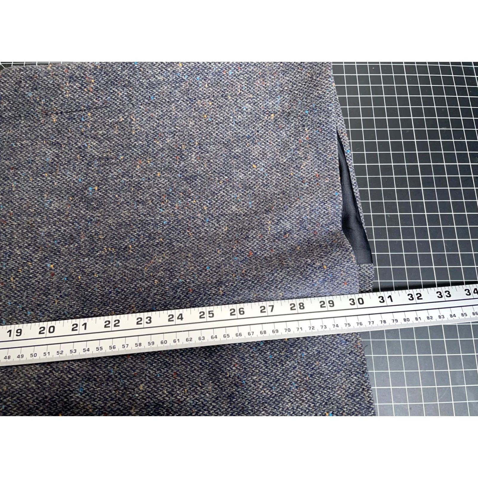 Stafford VINTAGE Stafford Blazer Single-Breasted Gray Wool Tweed 2-Button Elbow Patches 44 Regular Mens Size 44R - 7 Thumbnail
