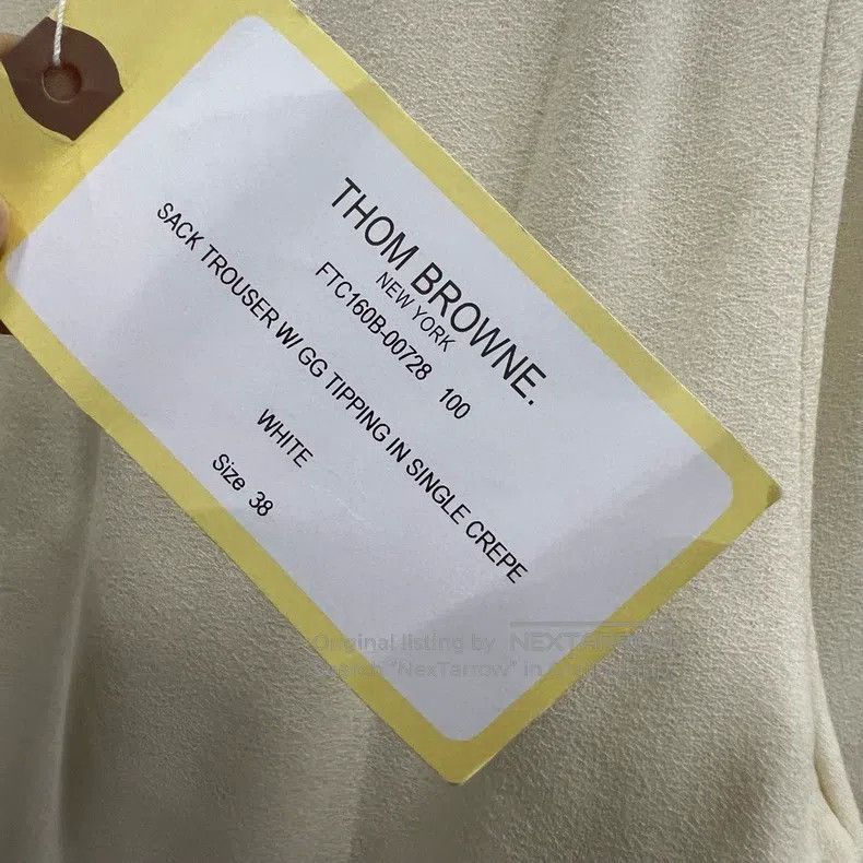 Thom Browne Thom Browne Beige Wide-leg Casual Trousers Size 25" / US 0 / IT 36 - 3 Thumbnail