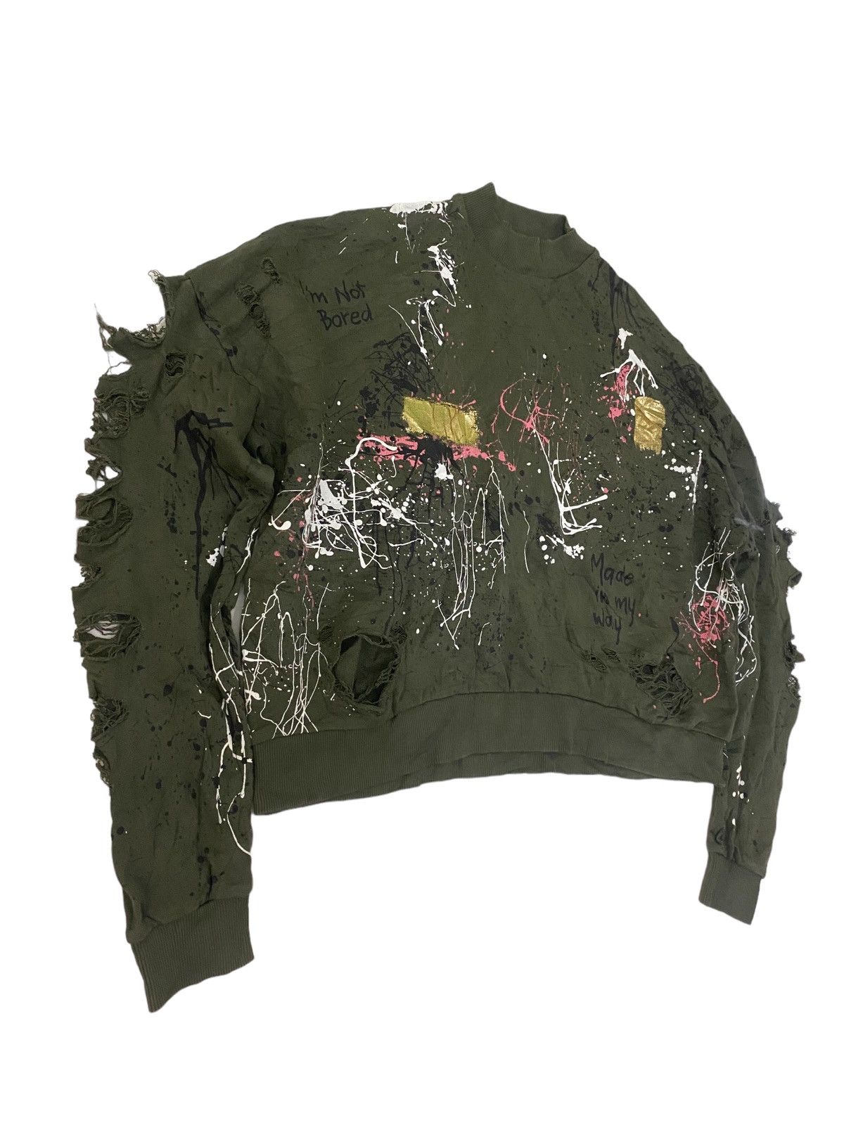 Zara Zara Woman Painted Distressed Style Sweatshirt Size S / US 4 / IT 40 - 4 Thumbnail