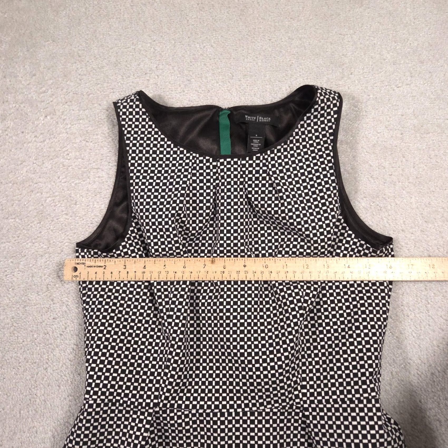 White House Black Market White House Black Market Blouse Womens 8 Black White Check Peplum Sleeveless Top Shirt Adult Small Black Girls Mens Size M / US 6-8 / IT 42-44 - 6 Thumbnail