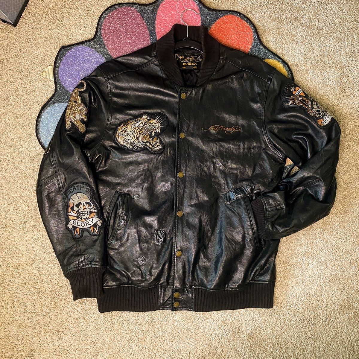 Avirex × Ed Hardy Vintage Ed Hardy x Avirex Eagle Leather Bomber Size US L / EU 52-54 / 3 - 2 Thumbnail