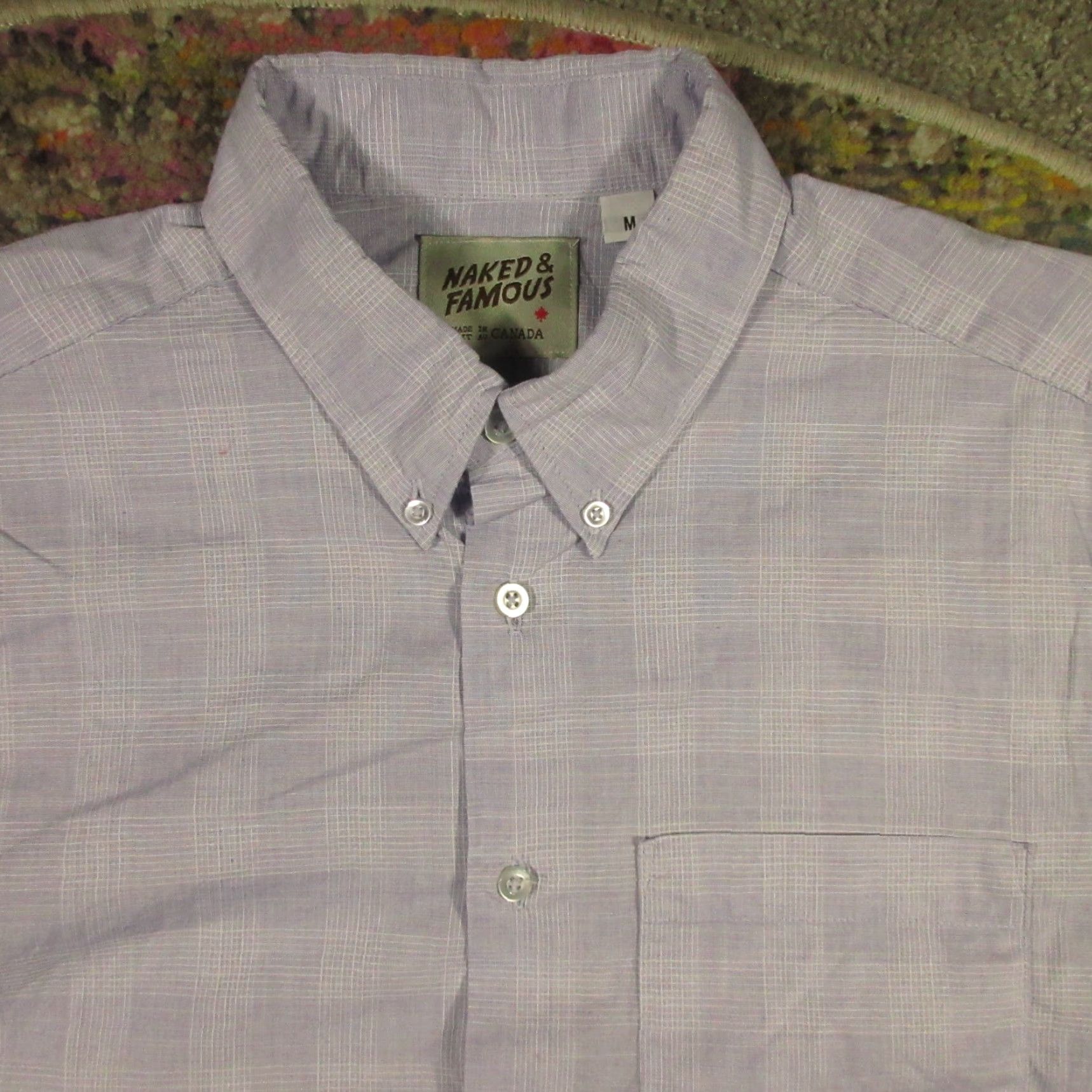 Vintage Naked & Famous Shirt Mens M Blue White Stripe Button Down Denim Cotton Casual Vintage: No Size US M / EU 48-50 / 2 - 3 Thumbnail