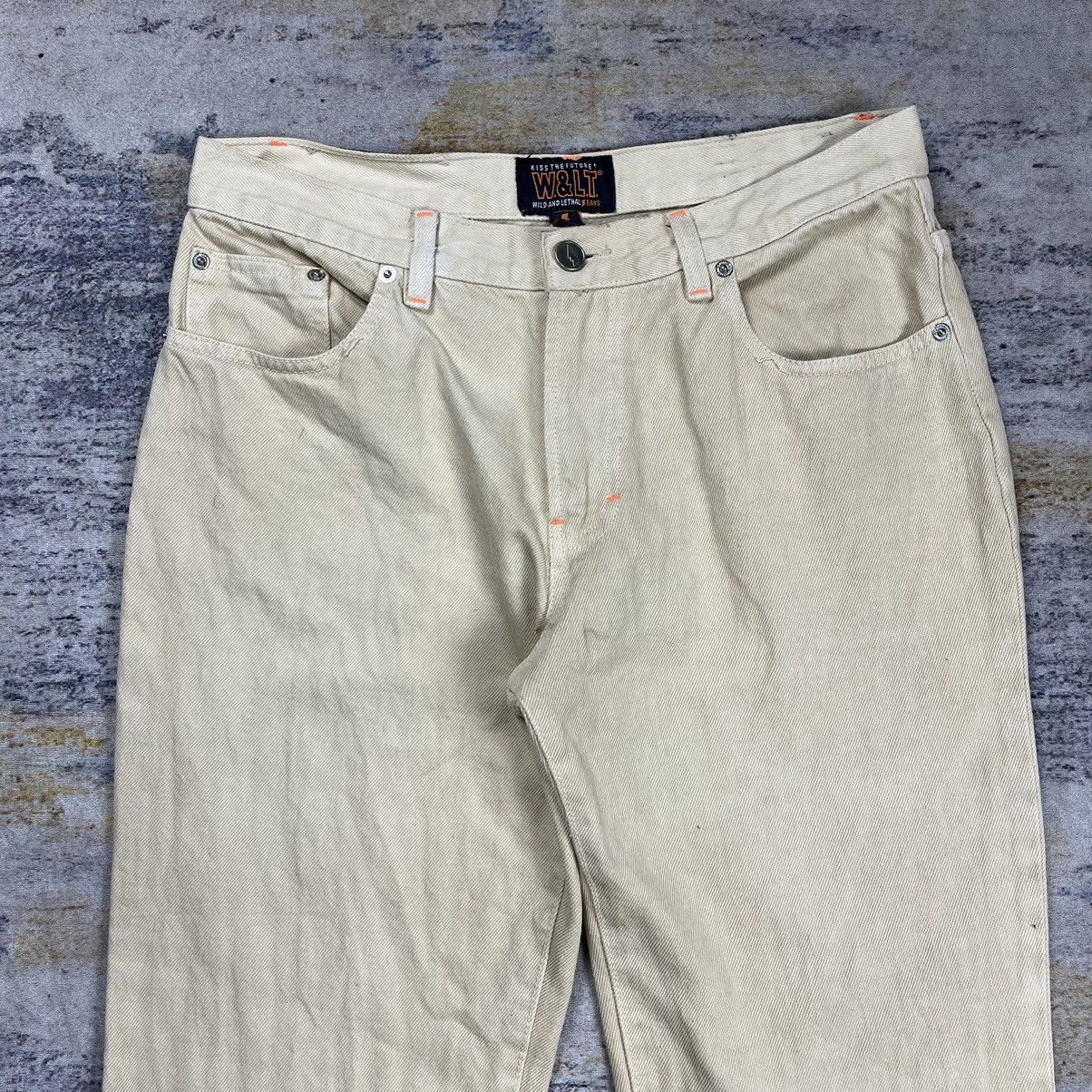 Walter Van Beirendonck Vintage archive W&LT Kiss The Future flared denim pants Size US 31 - 4 Thumbnail