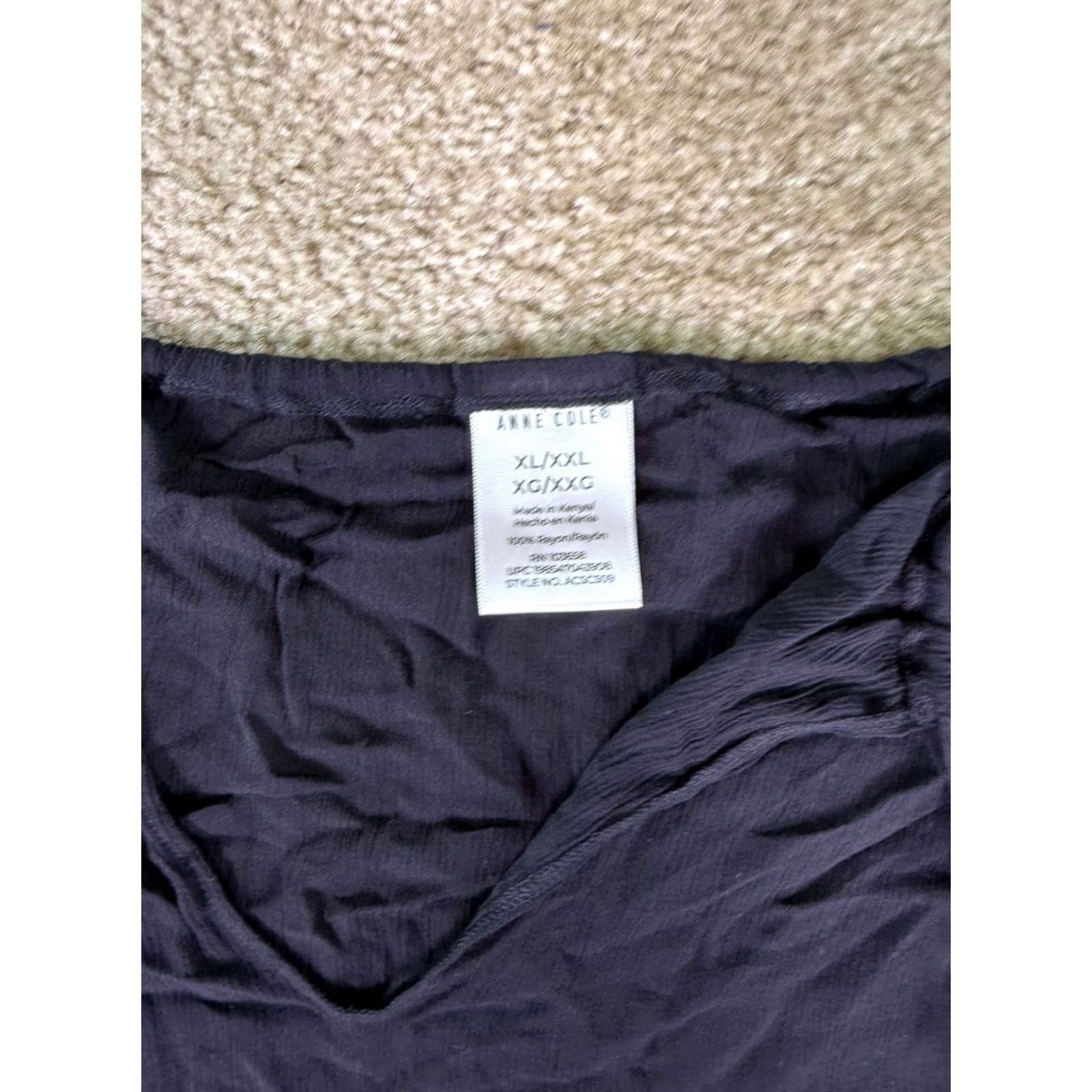 Vintage Anne Cole NWT Black Semi Sheer Tunic Top Cover Up Plunge Neck Blouse XXL Size XXL / US 16-18 / IT 52-54 - 3 Thumbnail