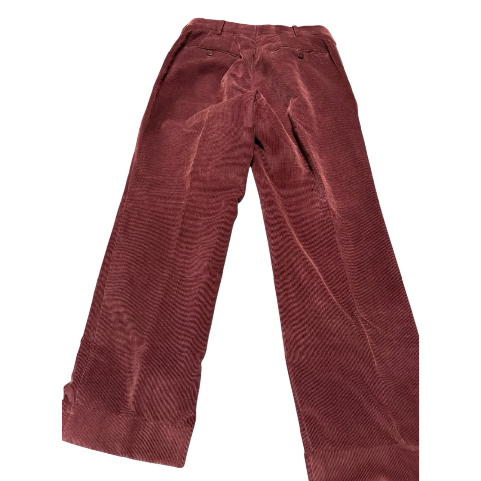 Isaia ISAIA Napoli Corduroy Pants Flat Front Dress Trouser Italy 48 9R (US 32) Red Slim 5-Pocket Design Dress Pants Men Size US 32 / EU 48 - 6 Thumbnail