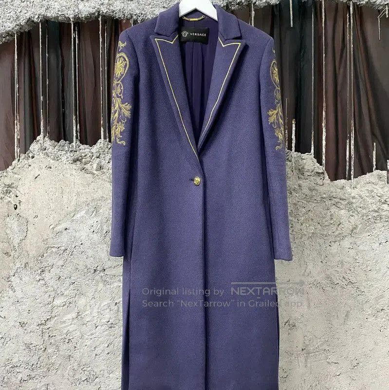 Versace Deep Blue Long Coat for Men .