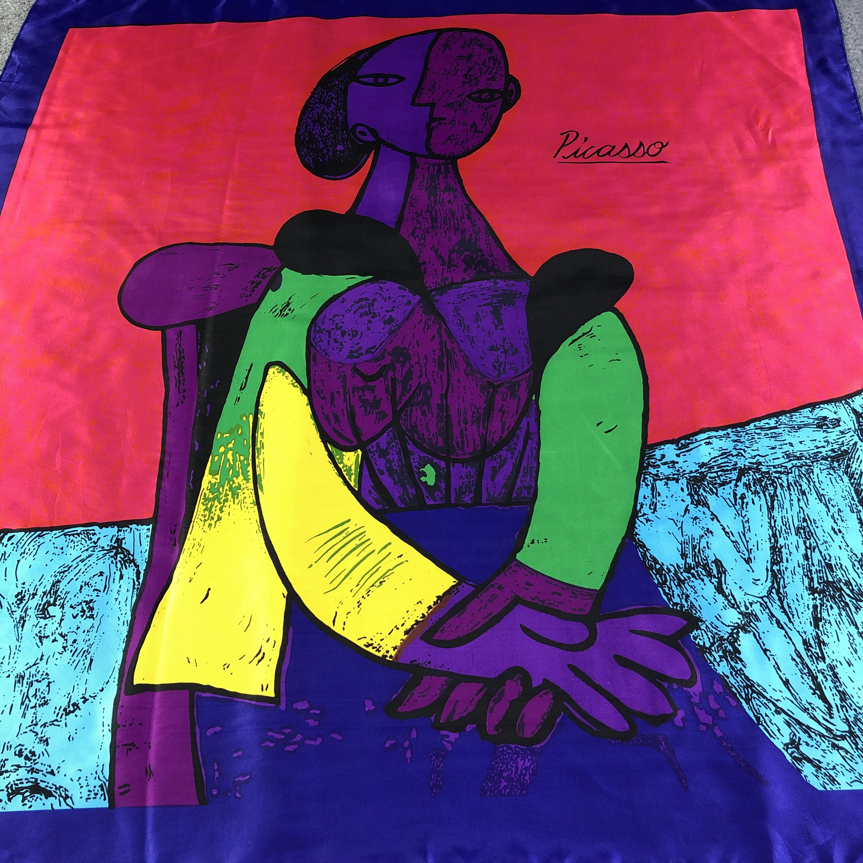 Vintage Picasso Art Scarf M801 Size ONE SIZE - 4 Thumbnail