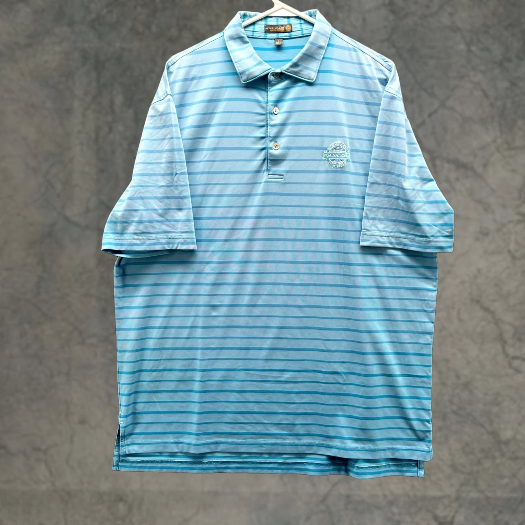 Peter Millar VINTAGE? No — Peter Millar Polo Shirt Men Large Blue Striped Summer Comfort Palm Beach Golf Shirt 48 in Chest Modern? No Size US L / EU 52-54 / 3 - 1 Thumbnail
