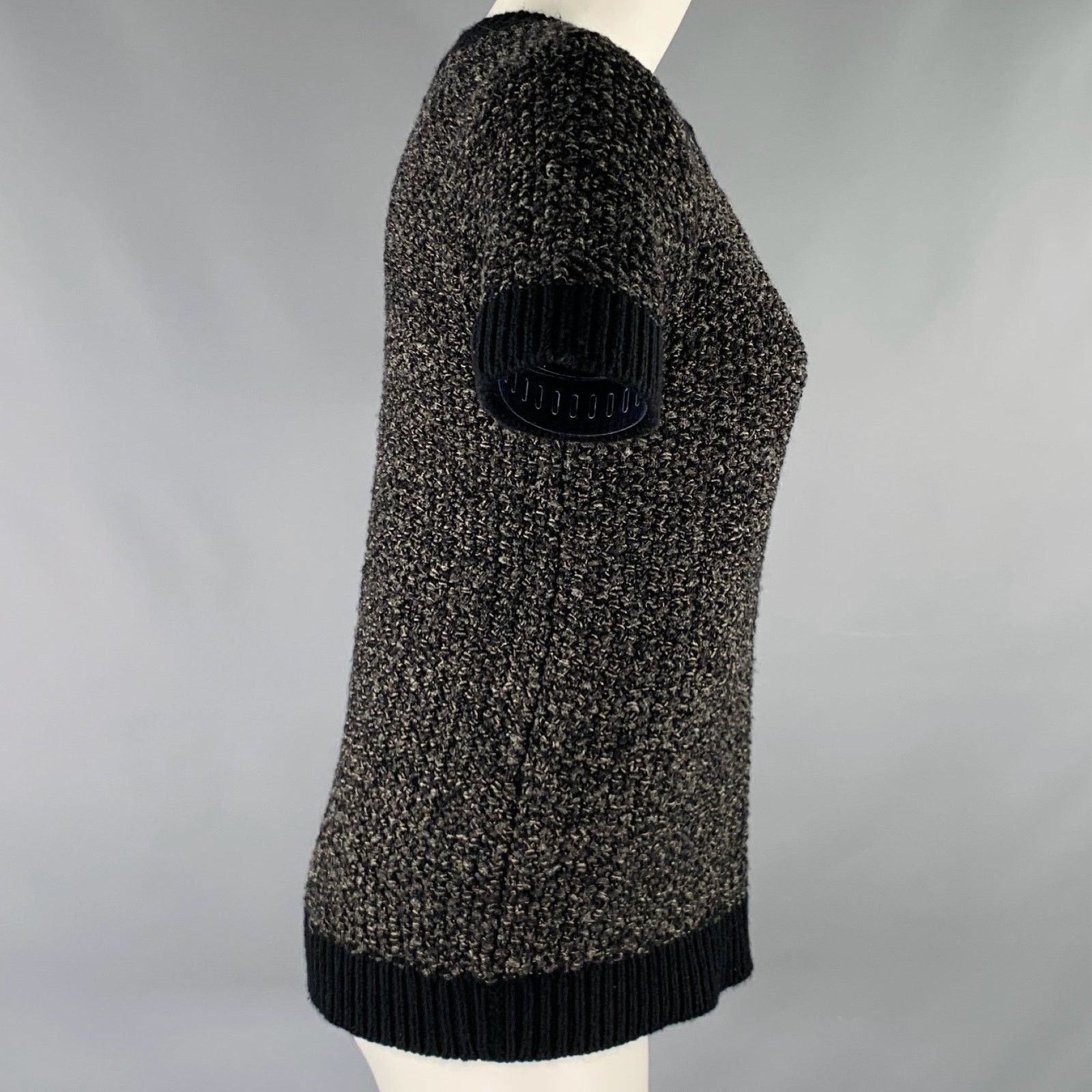 Tse TSE Size S Black Charcoal Wool Blend Short Sleeve Pullover Size S / US 4 / IT 40 - 3 Thumbnail