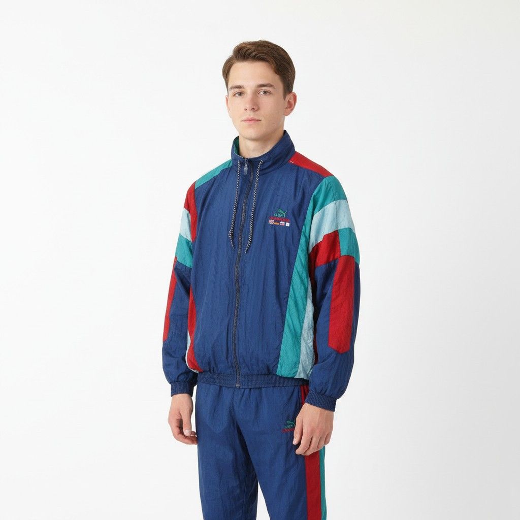 Puma Puma International Men L Track Top Jacket Navy Vintage 7445 Size US L / EU 52-54 / 3 - 1 Thumbnail