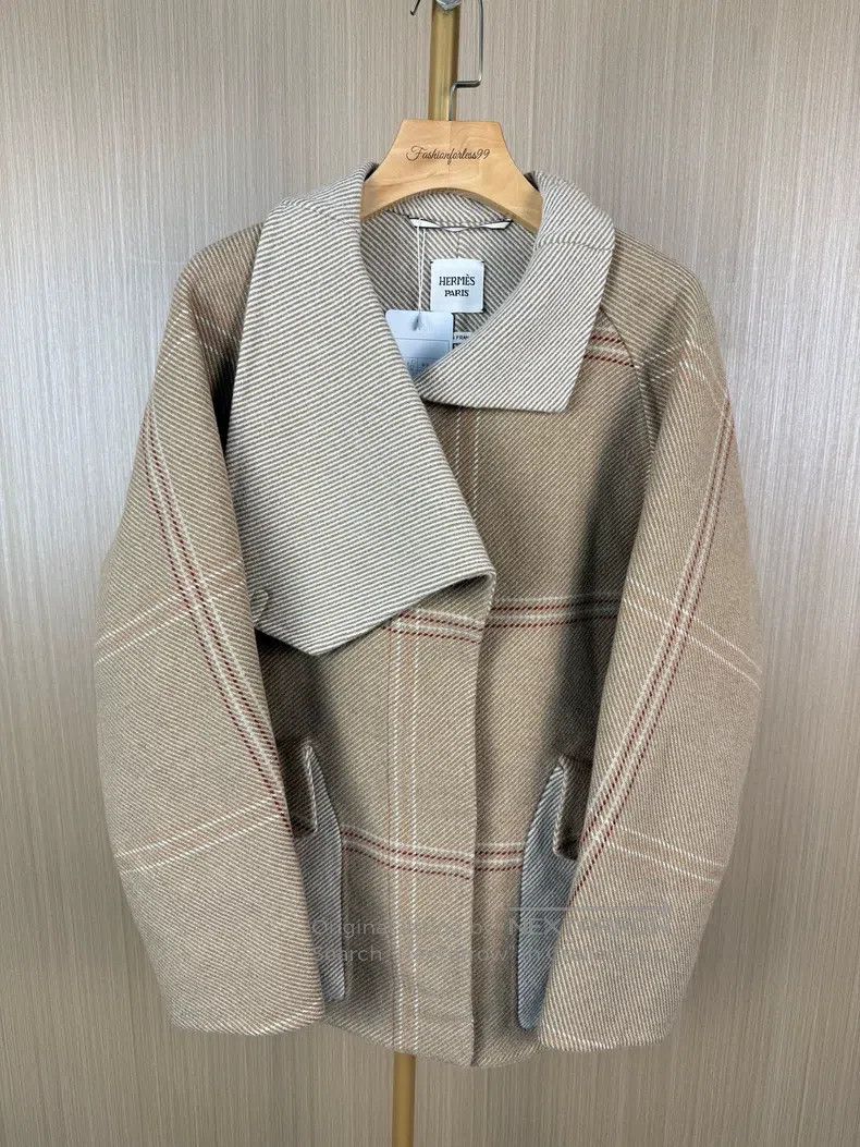 Hermes Hermes Plaid Patchwork Tweed Coat Size XS / US 0-2 / IT 36-38 - 1 Thumbnail