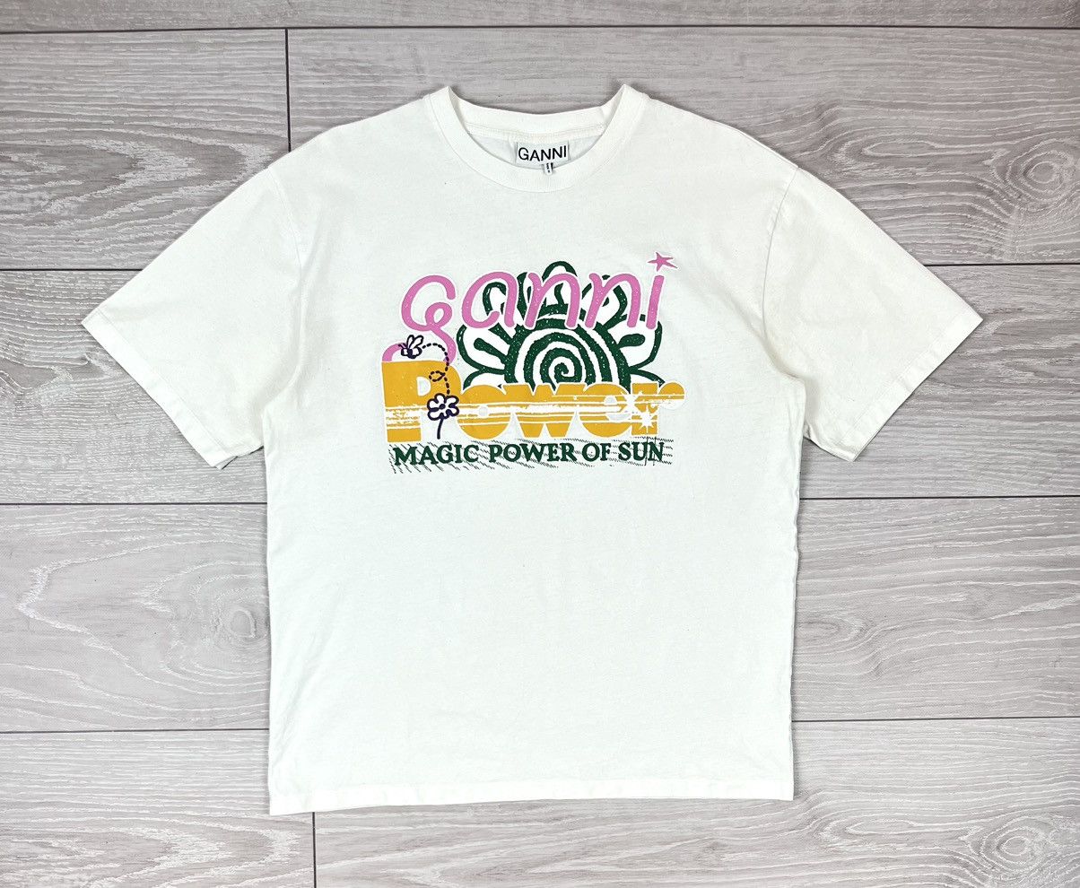 Ganni Ganni Future Heavy Cotton White T Shirt Size M / US 6-8 / IT 42-44 - 1 Thumbnail