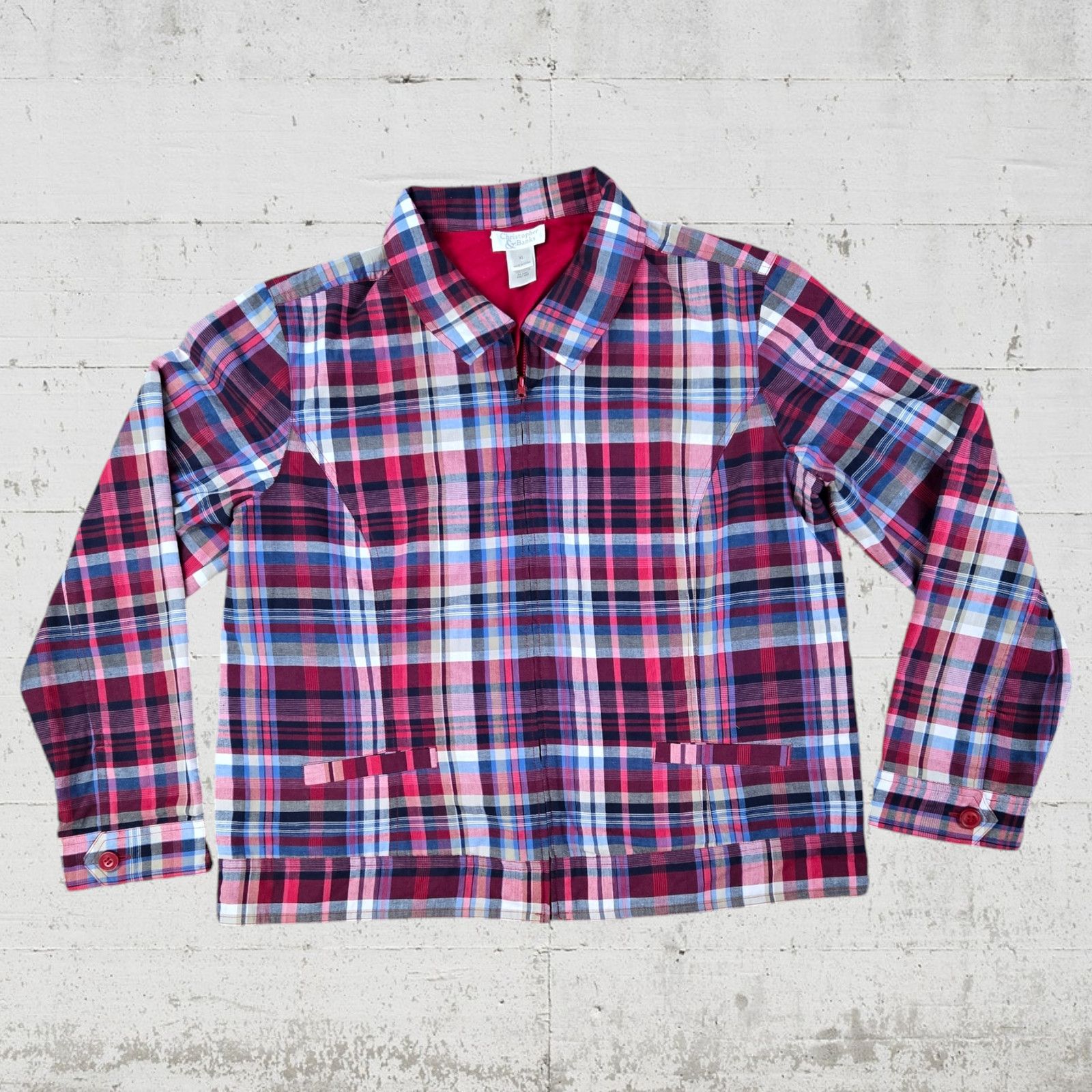 Other Y2K Red Blue Plaid Reversible Jacket Size XL Size XL / US 12-14 / IT 48-50 - 2 Thumbnail