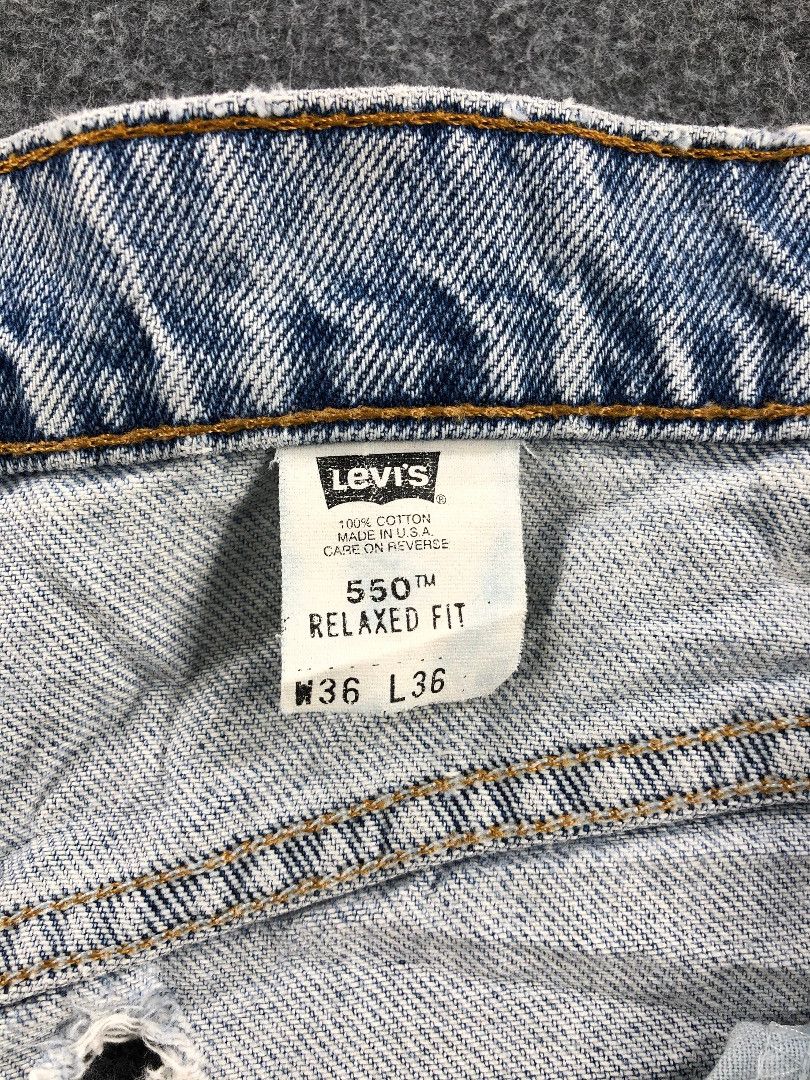 Levi's Vintage 90s Light Wash Levis 550 Orange Tab Jeans-JM662 Size US 35 - 9 Thumbnail