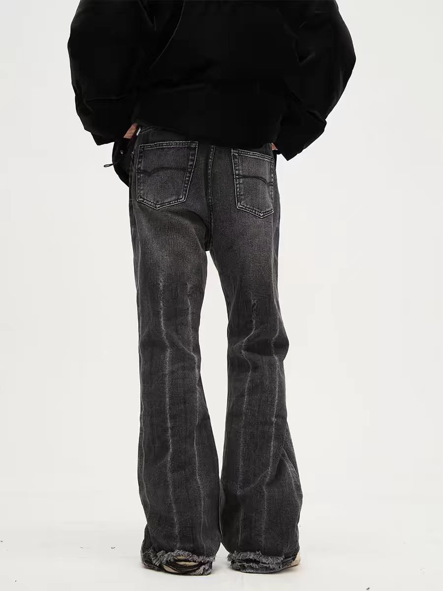 Vintage washed street micro flare jeans