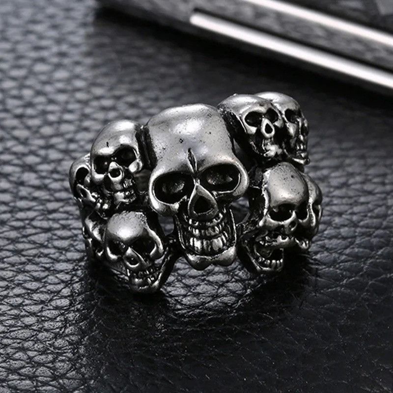 Japanese Brand Retro Multiple Skulls Ring Size ONE SIZE - 4 Thumbnail