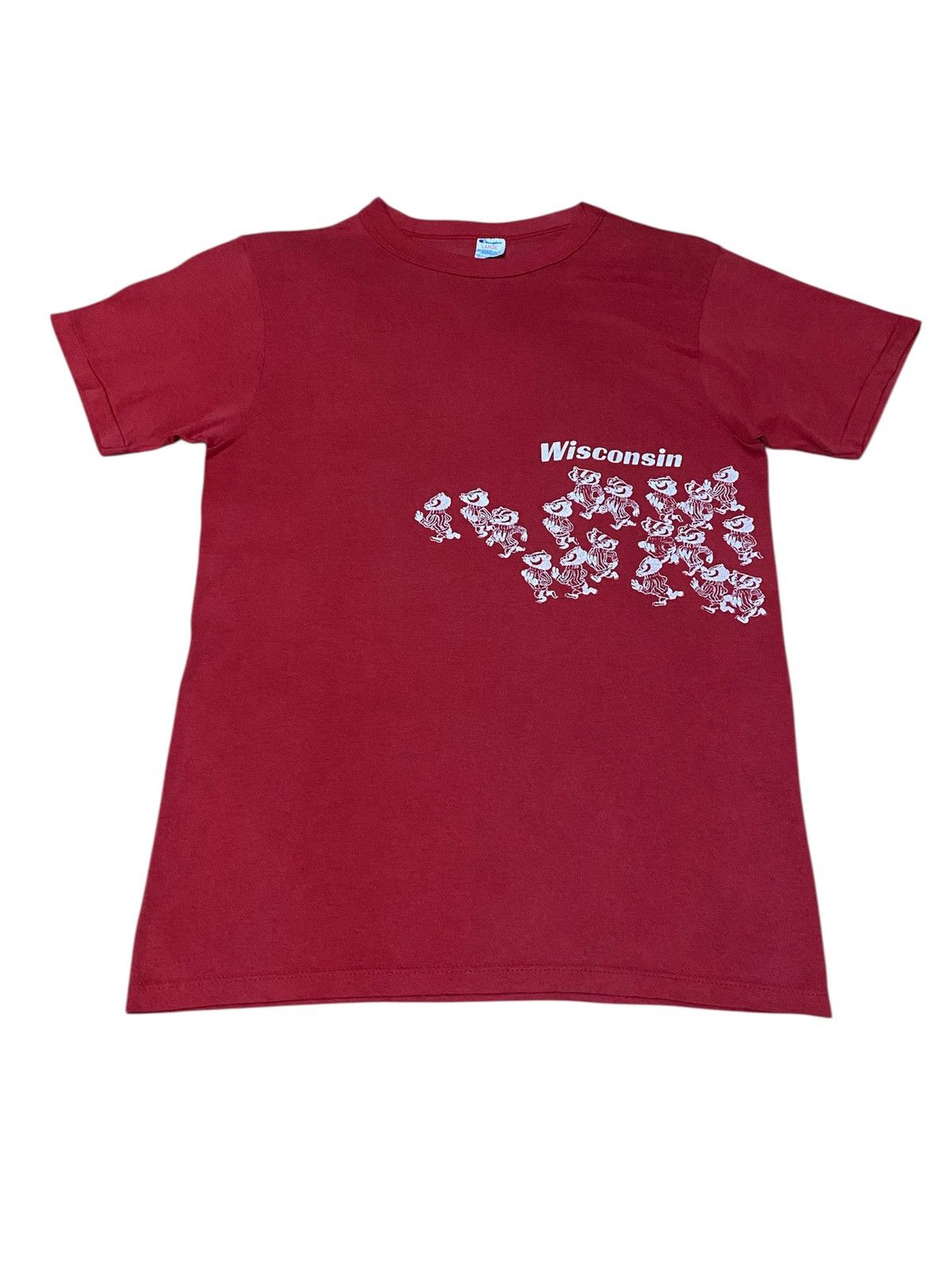 Champion Rare! Vintage 80s Champion Winconsin Over Print Cotton Blend Size US L / EU 52-54 / 3 - 1 Thumbnail