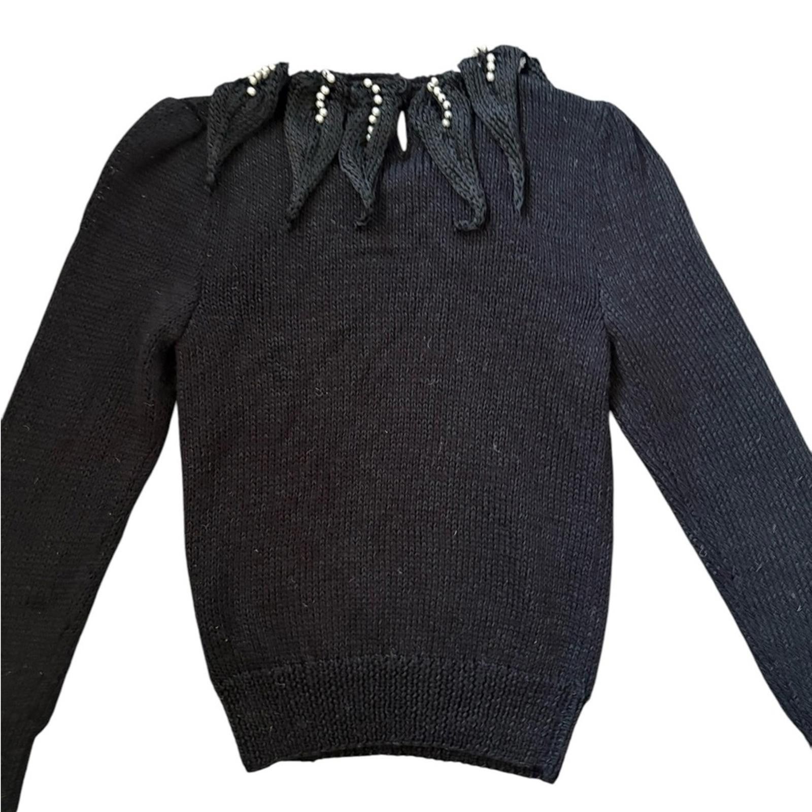 Vintage Nannell Vintage 80s Peals Hand Knit Sweater Black Size S / US 4 / IT 40 - 12 Thumbnail
