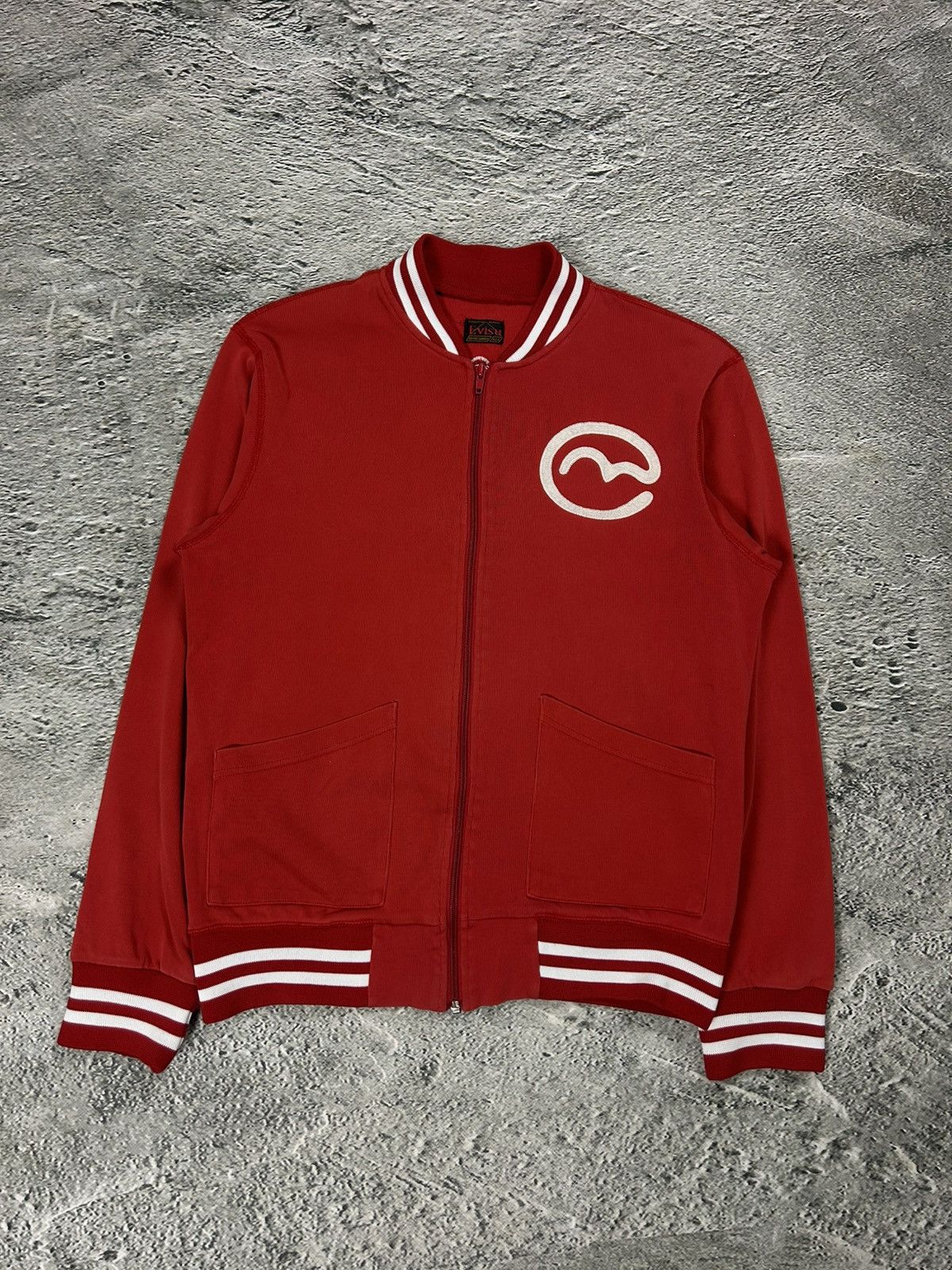 Evisu Evisu Mighty varsity jacket red big logo zip sweatshirt Size US XL / EU 56 / 4 - 1 Thumbnail