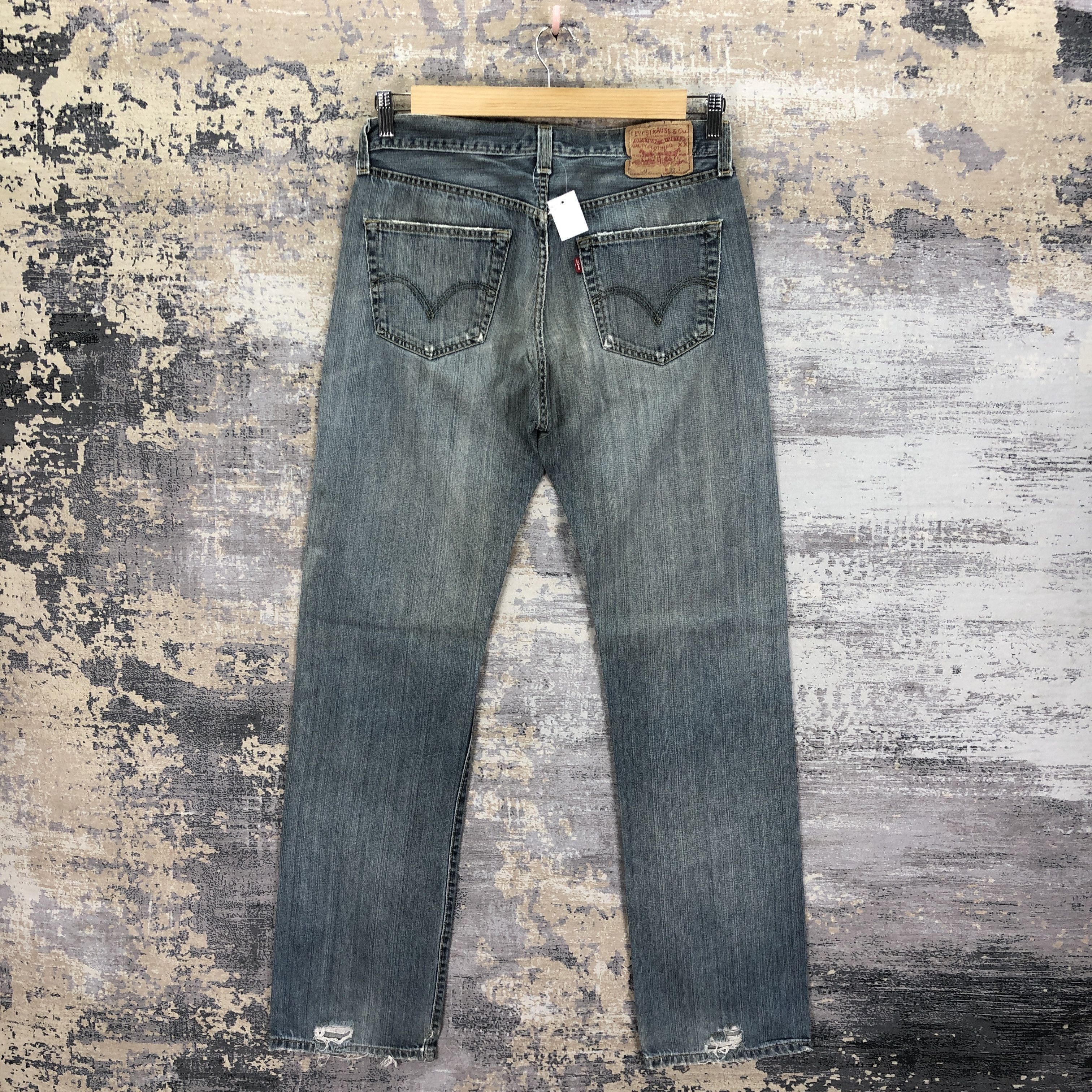 Levi's Vintage Y2K Levis 501 Faded Jeans Levi's Ripped Wash Denim Size US 30 / EU 46 - 2 Thumbnail