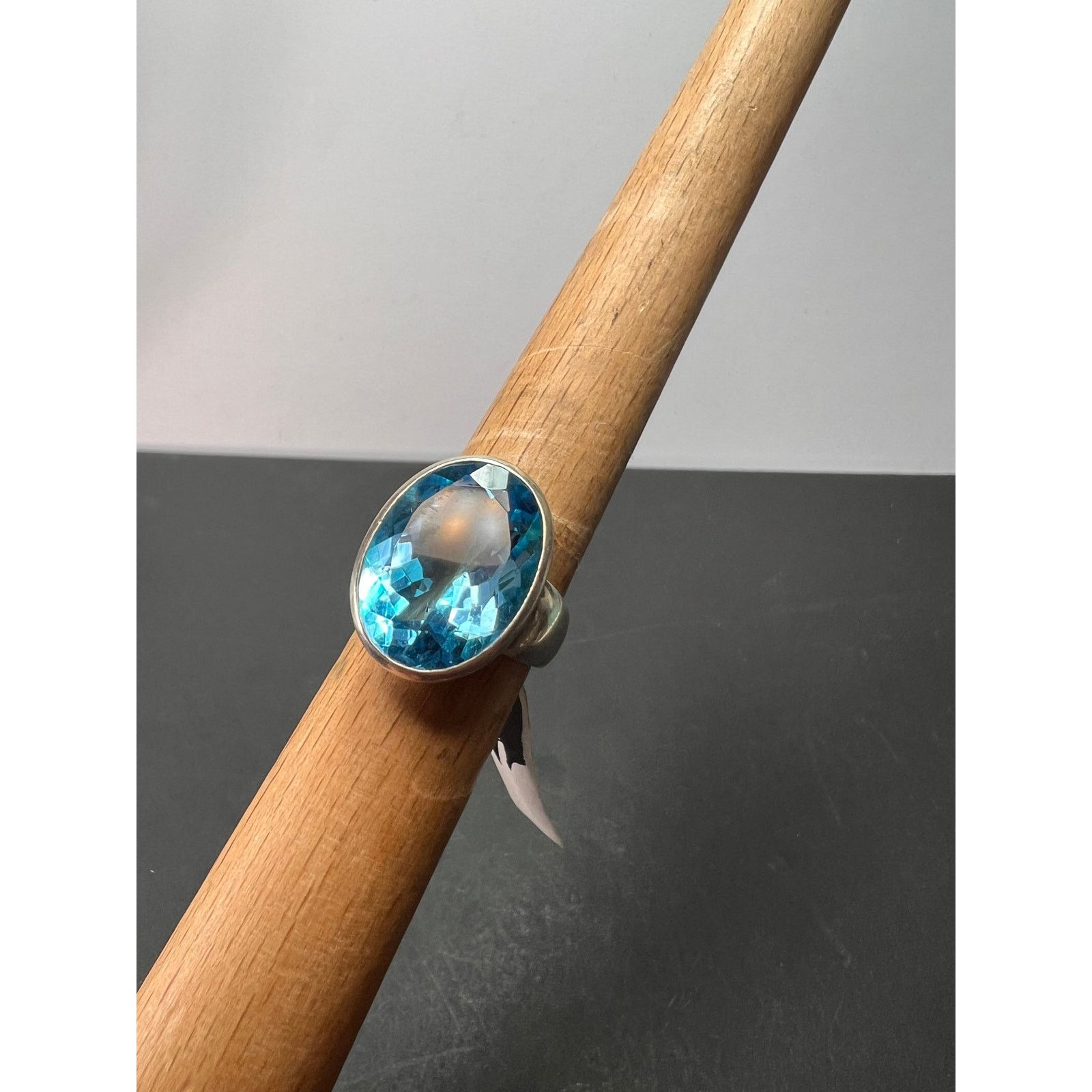 Other NEW Blue topaz sterling silver ring size 8 / 12.47 grams Size ONE SIZE - 9 Thumbnail