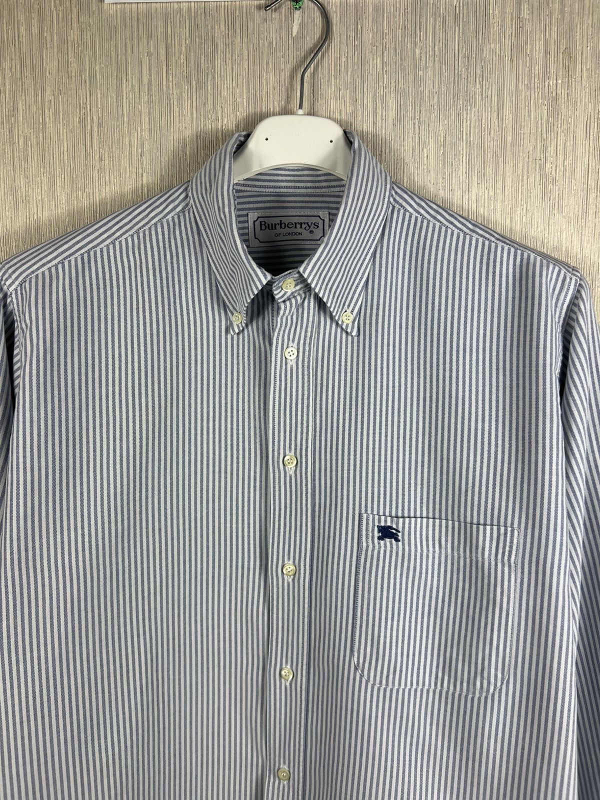 Burberry Vintage 90s Burberrys striped casual pocket logo shirt retro Size US L / EU 52-54 / 3 - 5 Thumbnail