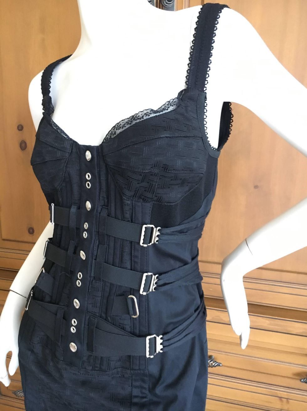 Dolce & Gabbana D&G Dolce Gabbana Bondage Corset Lace Up Bustier Strap Dress Size M / US 6-8 / IT 42-44 - 3 Thumbnail