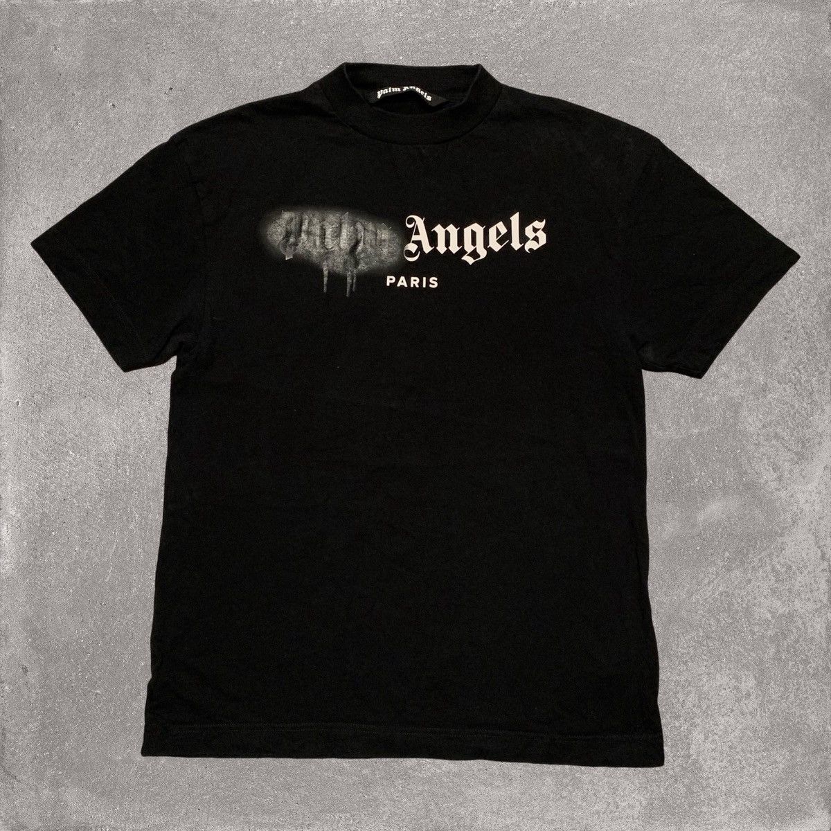 Palm Angels Palm Angels Small Tee Paris Sprayed Black T-Shirt Size US S / EU 44-46 / 1 - 1 Thumbnail