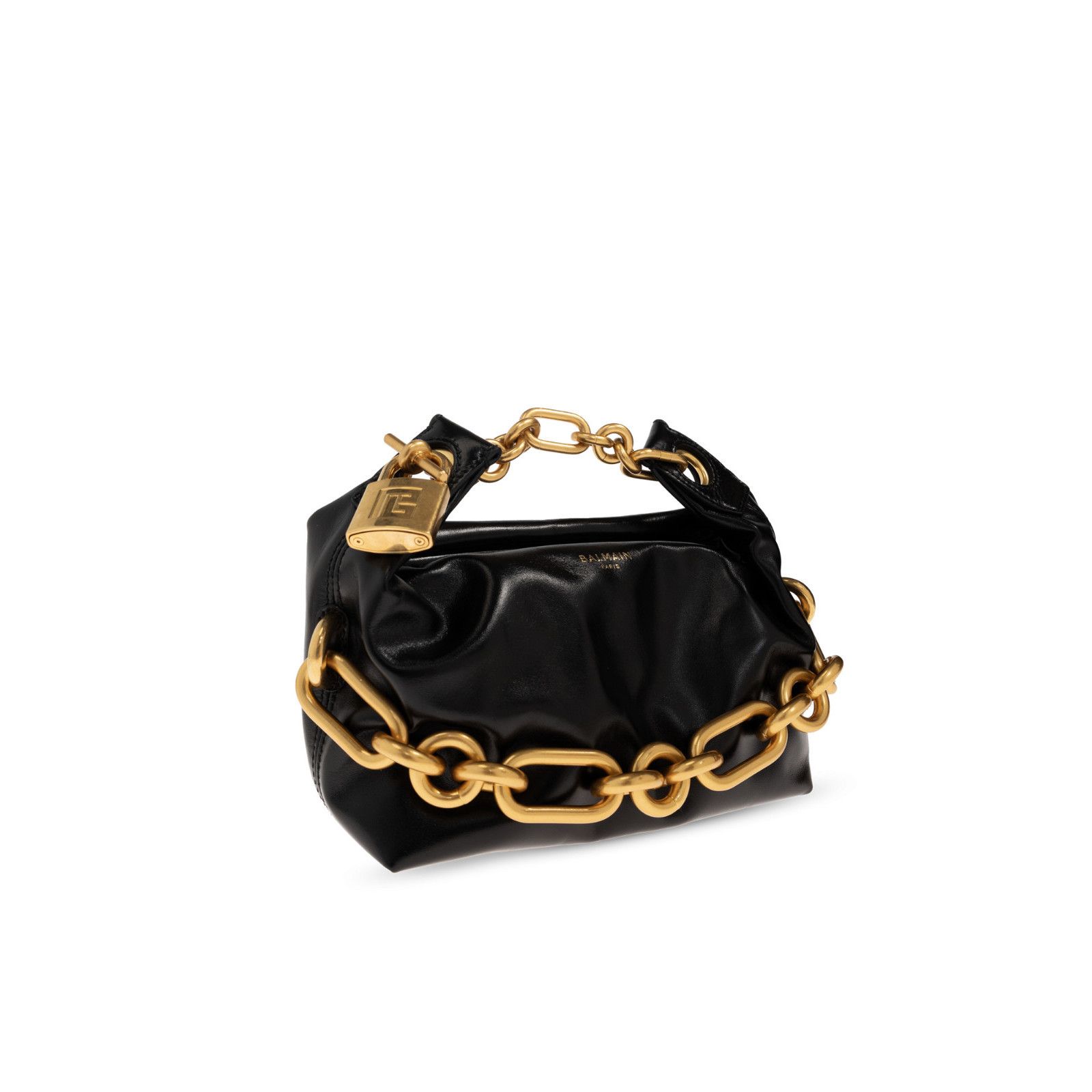 Balmain BALMAIN Sync Mini Black Leather Top Handle Bag New & Authent Size ONE SIZE - 3 Thumbnail