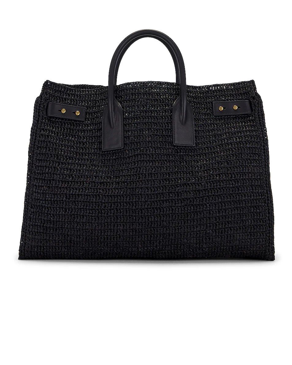 Saint Laurent Paris o1bcso1str0326 Size: OS/Raffia Medium Shopping Bag in Black Size ONE SIZE - 3 Thumbnail