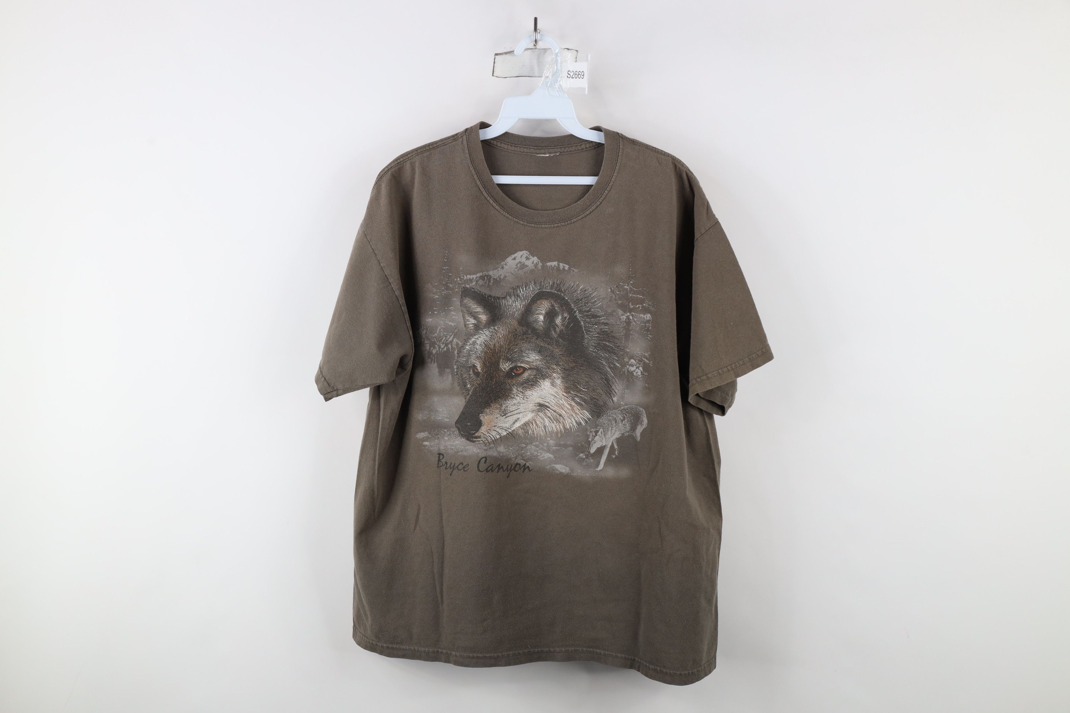Vintage Vintage 90s Streetwear Bryce Canyon Wolf Nature T-Shirt Gray Size US L / EU 52-54 / 3 - 1 Thumbnail