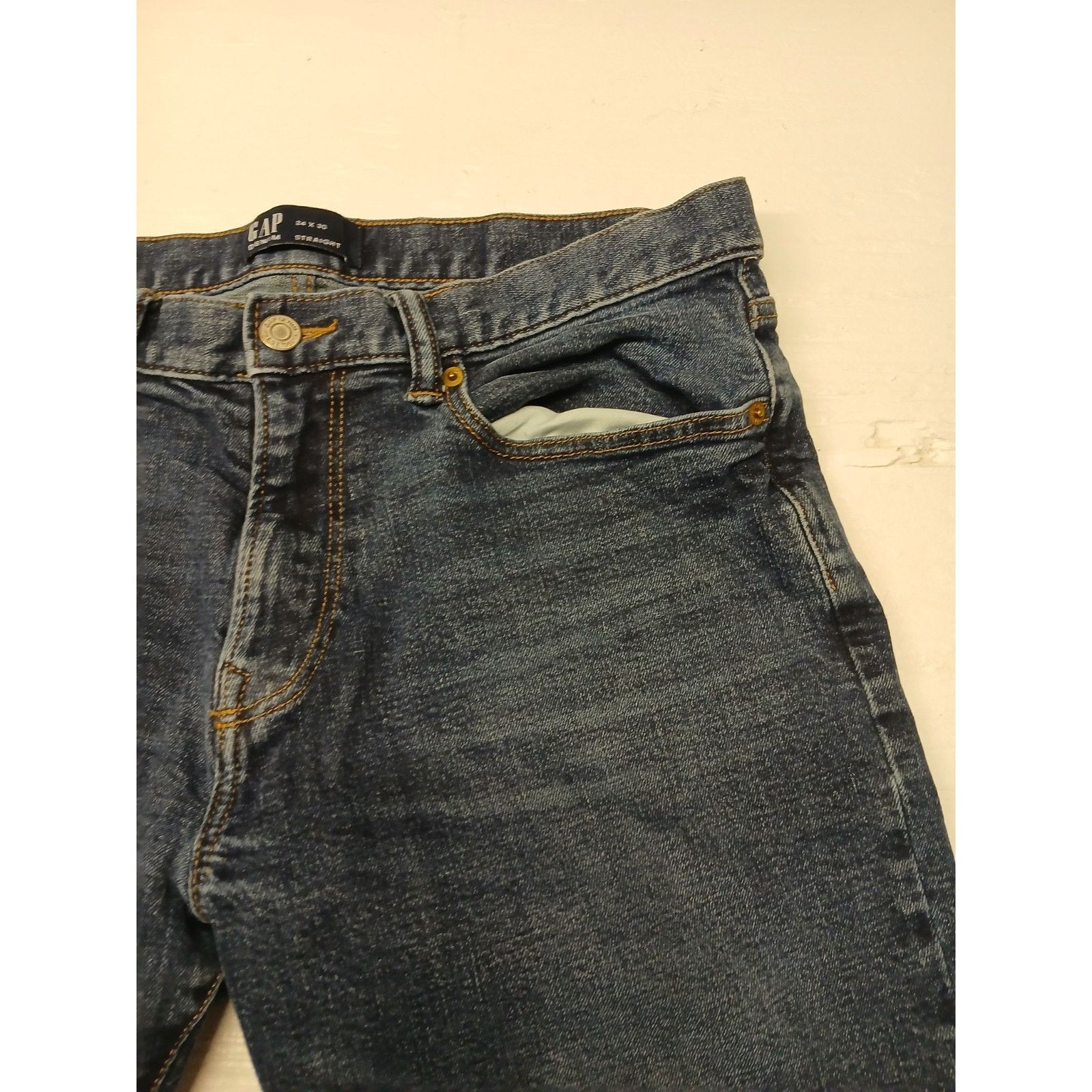 Gap Gap Denim (34x30) Straight Fit Blue Denim Jeans Size US 34 / EU 50 - 8 Thumbnail