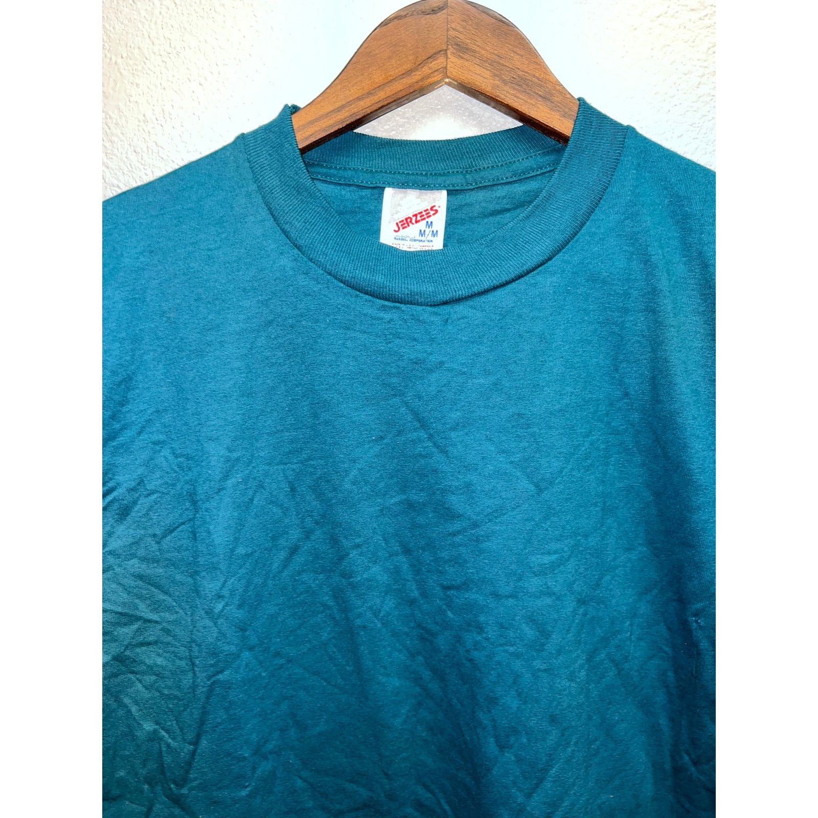 Jerzees 90s Vintage Jerzees Dark Green Blank Shirt Tee VTG 1990s M Size US M / EU 48-50 / 2 - 2 Thumbnail
