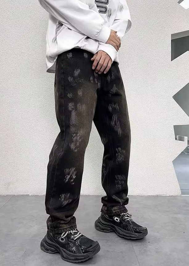 Designer × Jean Streetwear Design Loose Retro Washed Jeans Size US 32 / EU 48 - 3 Thumbnail