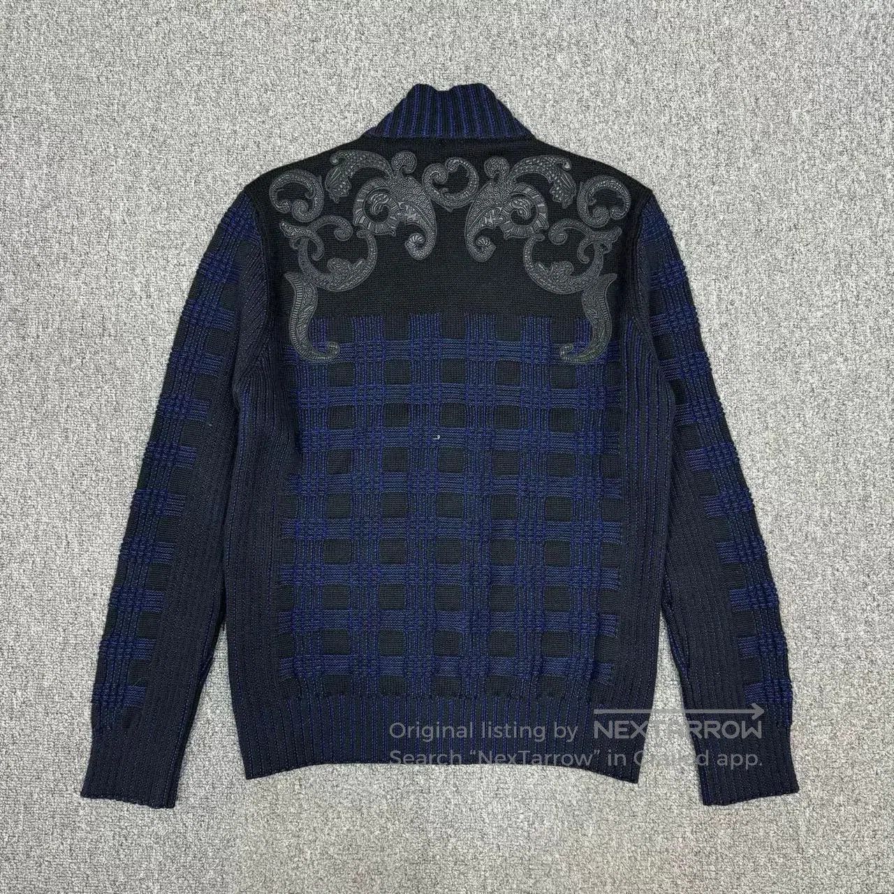 Versace Versace Blue Cashmere Knit Jacket. Size US L / EU 52-54 / 3 - 2 Thumbnail
