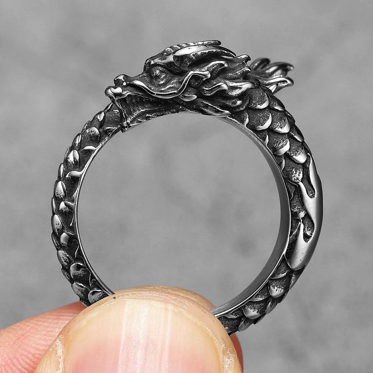 Jewelry Punk Dragon Ring Streetwear Jewelry Fashion Gift Size ONE SIZE - 3 Thumbnail