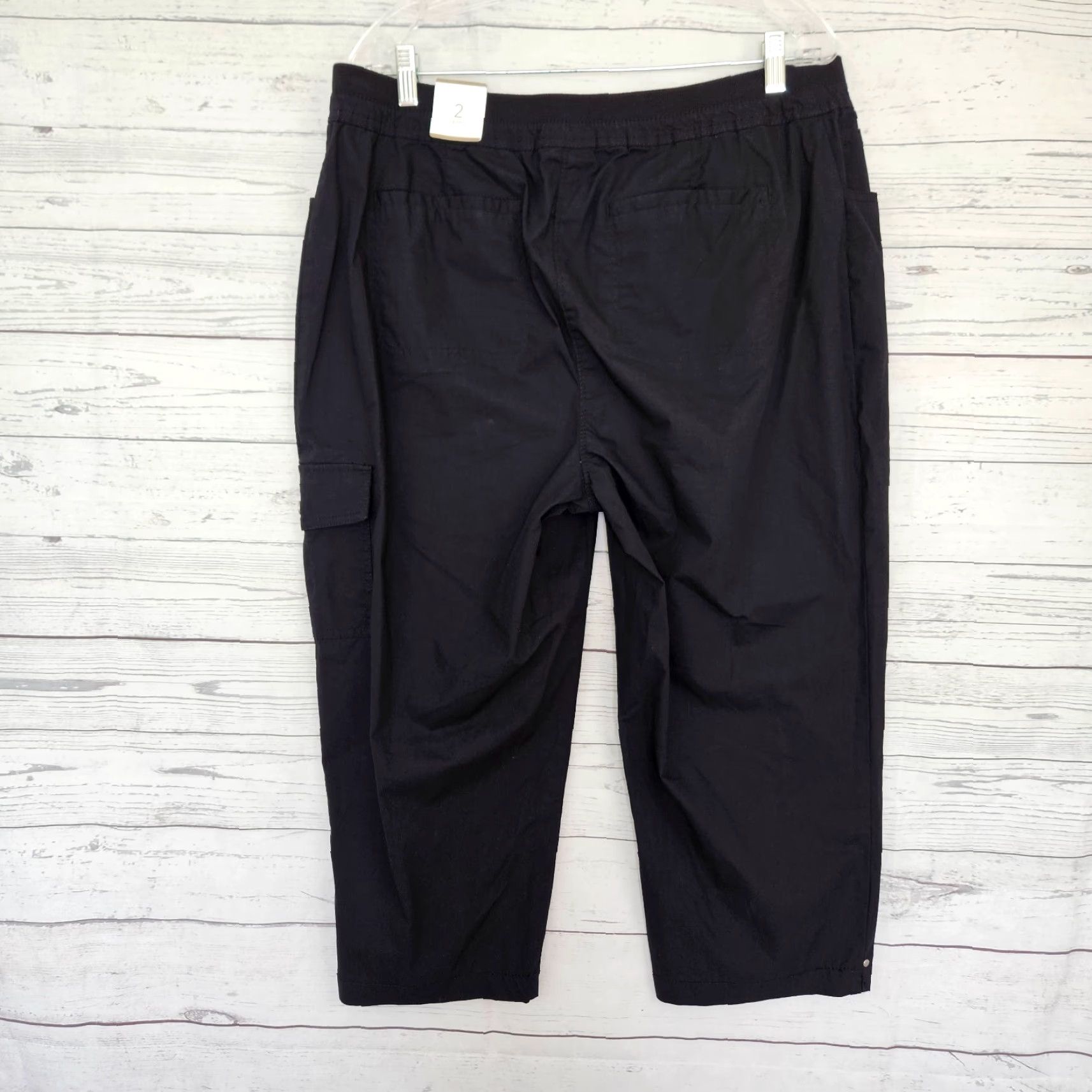 Vintage VINTAGE Chicos Womens Capri Pants L Black Cotton Blend Capri Pants Womens L Black Cotton Blend Size 36" / US 14 / IT 50 - 3 Thumbnail