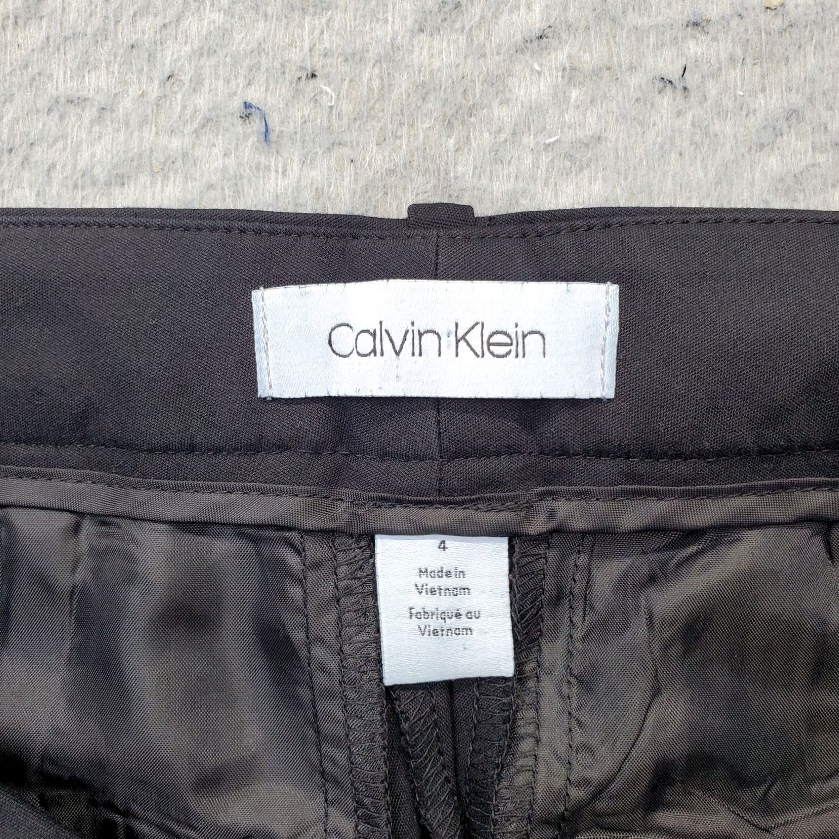 Calvin Klein Calvin Klein Womens Pants 4 Black Ankle Flat Front High Waist Lace Embroidery Hem Straight Fast Shipping Size 27" / US 4 / IT 40 - 7 Thumbnail