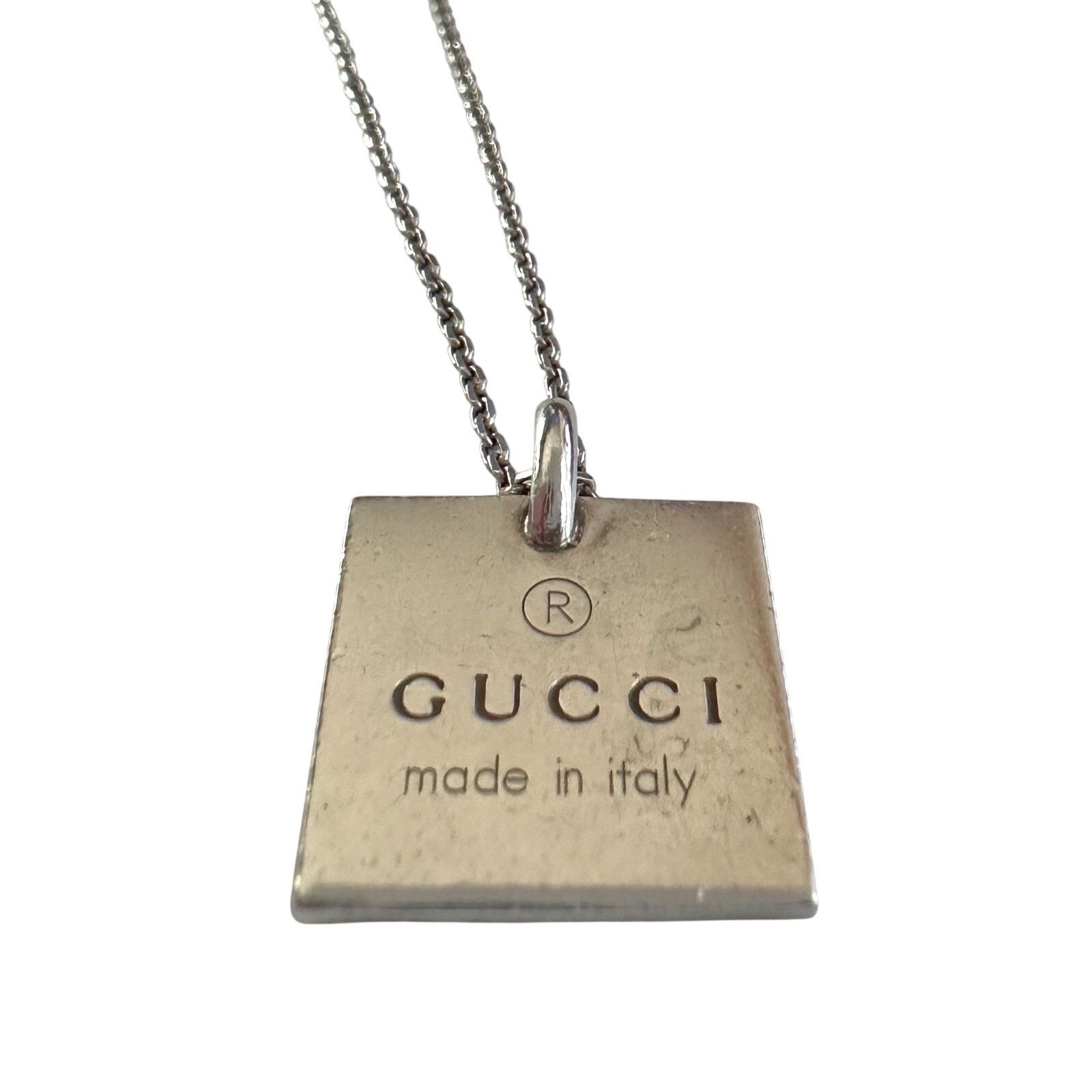 Gucci Gucci Logo Square Pendant on 19" Chain Size ONE SIZE - 7 Thumbnail