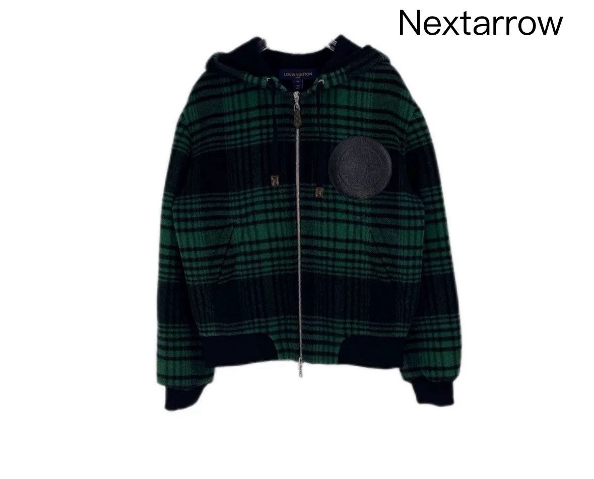 Louis Vuitton Louis Vuitton Green checkered pattern wool hooded jacket Size US S / EU 44-46 / 1 - 1 Thumbnail