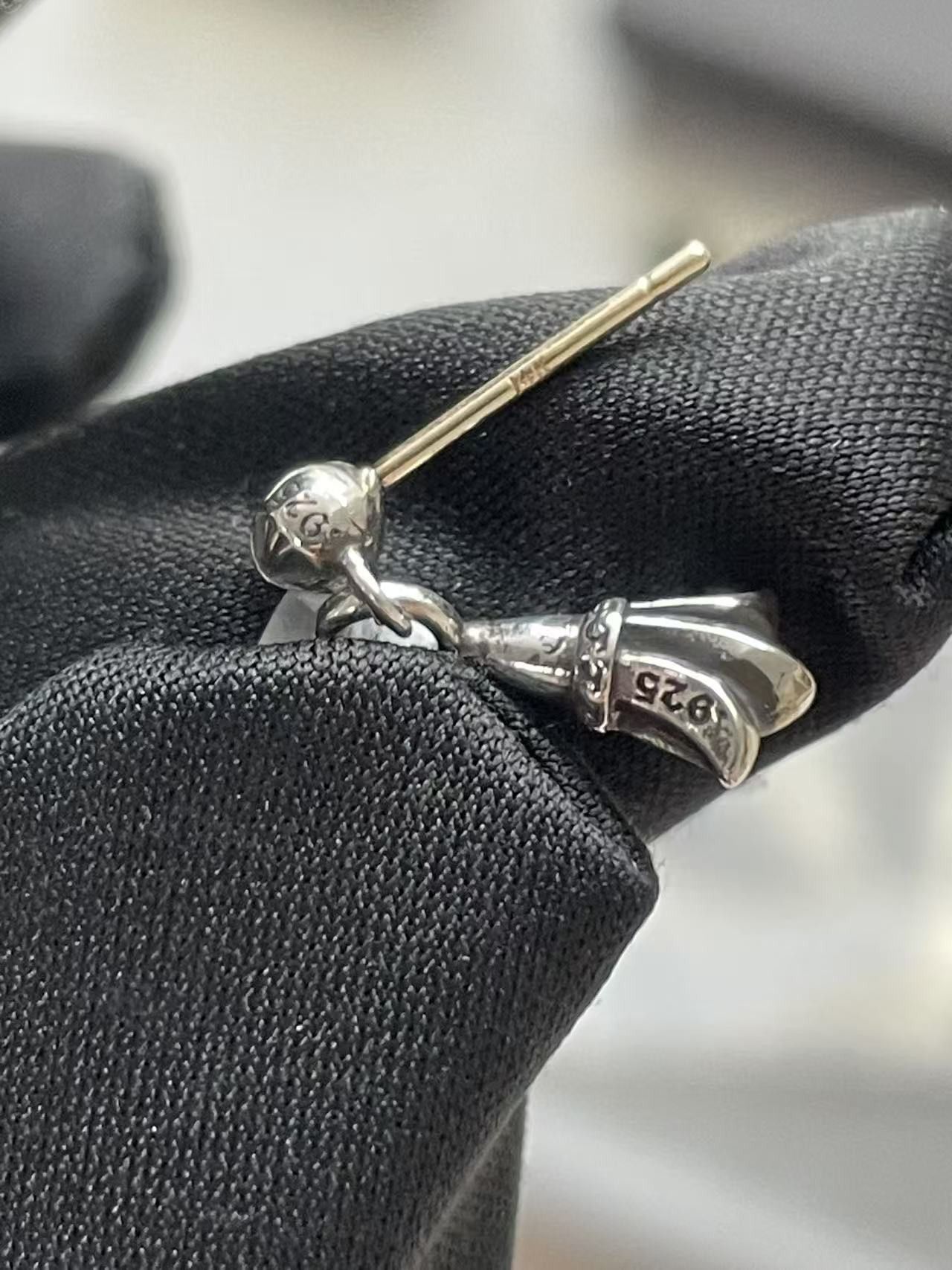 Chrome Hearts Chrome Hearts Silver Fleur Earring Drop Size ONE SIZE - 3 Thumbnail