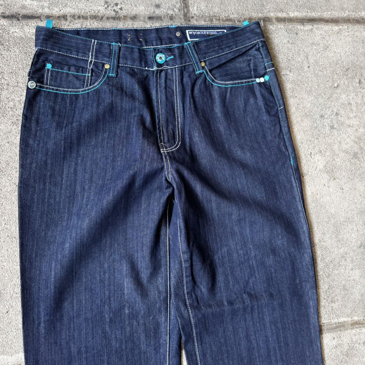 Enyce BAGGY VINTAGE Y2K ENYCE HEX STYLE EMBROIDERED DENIM JEANS Size US 34 / EU 50 - 10 Thumbnail