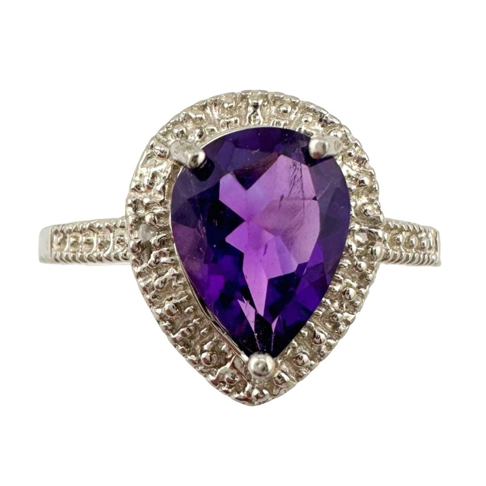 2.24 Carat Natural Amethyst Ring Size 8.25 - Sterling SIlver