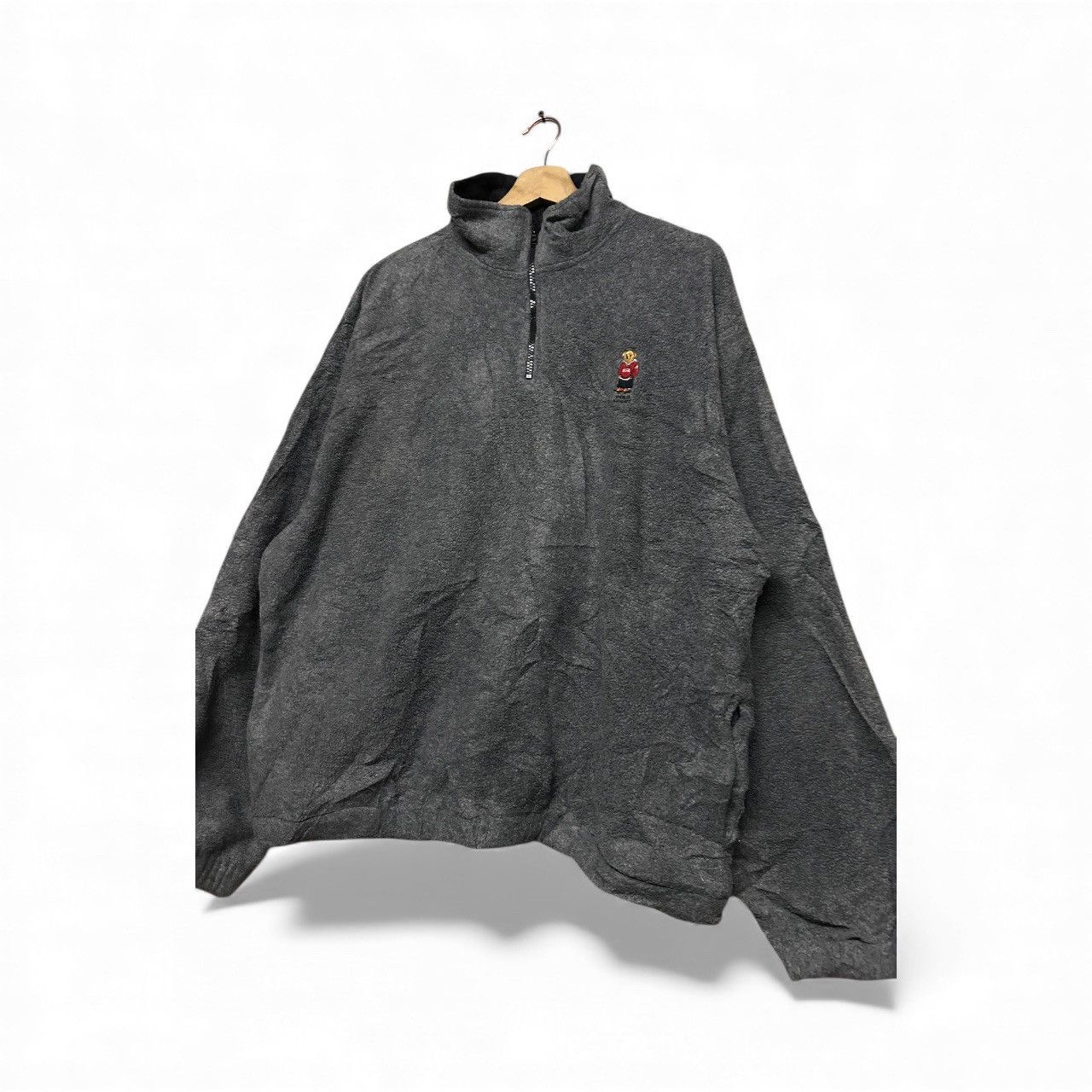 Polo Ralph Lauren Vtg🔥90’s Polo Bear High Neck Fleece 3/4 Zipper Pullover Size US L / EU 52-54 / 3 - 4 Thumbnail