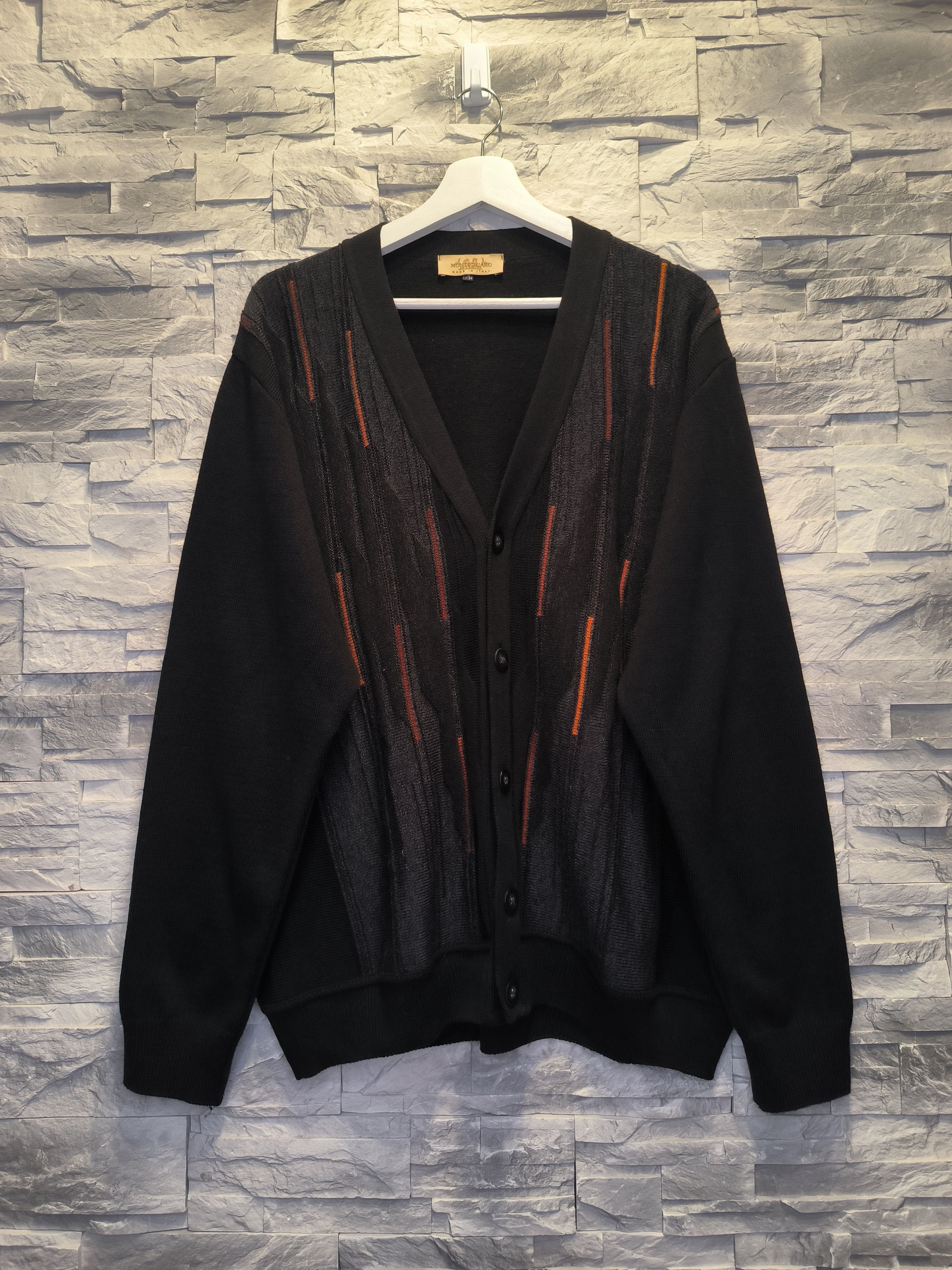 Other Montechiaro Cardigan Knitwear Italy Made Lana Wool Black Size US L / EU 52-54 / 3 - 1 Thumbnail