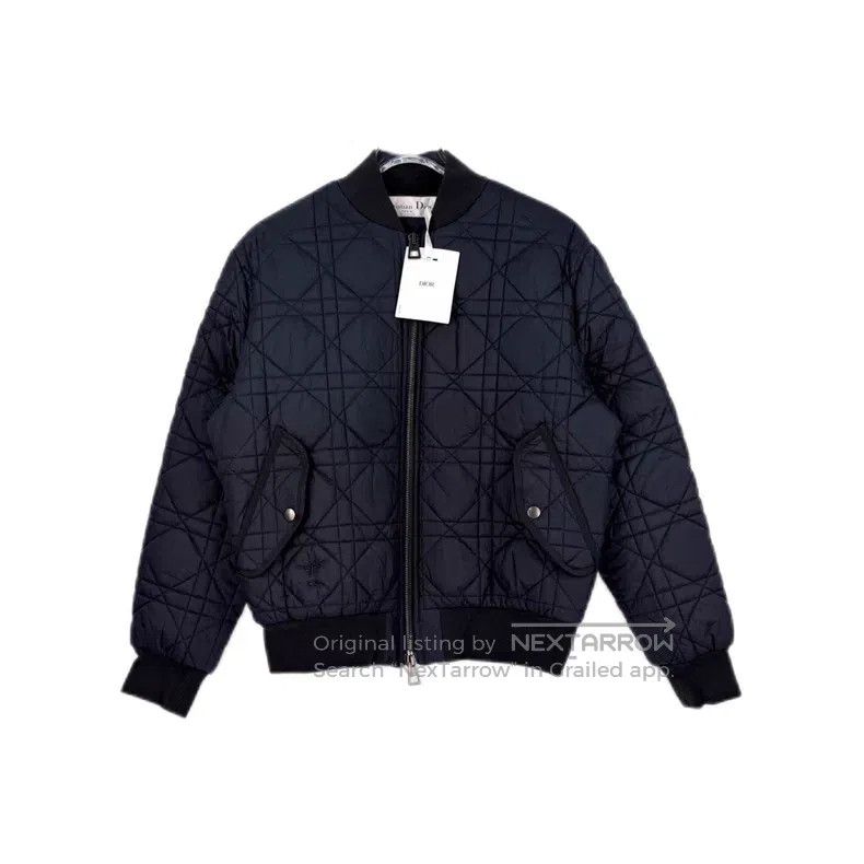 Dior Dior Black and blue embroidered bee diamond plaid down jac Size US M / EU 48-50 / 2 - 1 Thumbnail