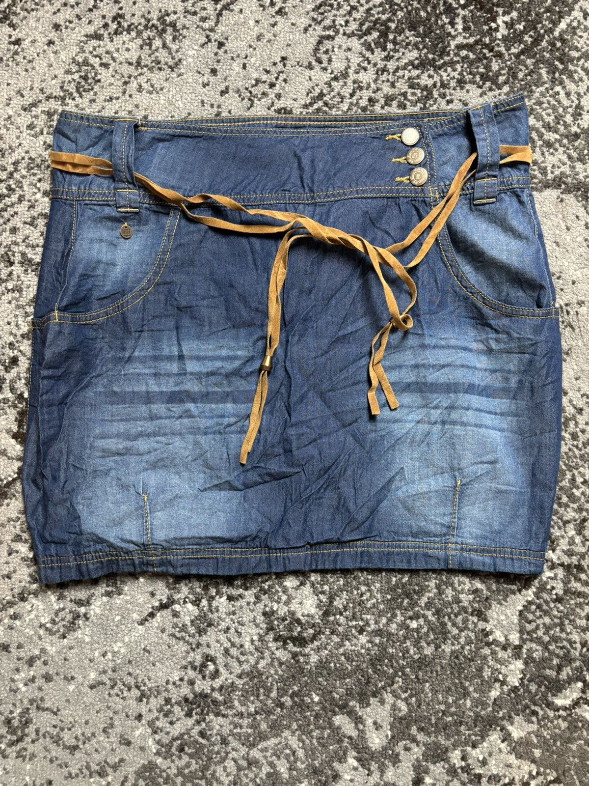 Japanese Brand × Vintage Vintage Y2K Inside women baggy denim mini skirt Size 34" / US 12 / IT 48 - 2 Thumbnail