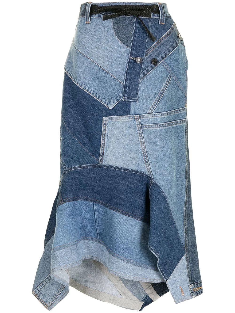 o1loc1c0324 GCD050 Denim Skirt in Blue