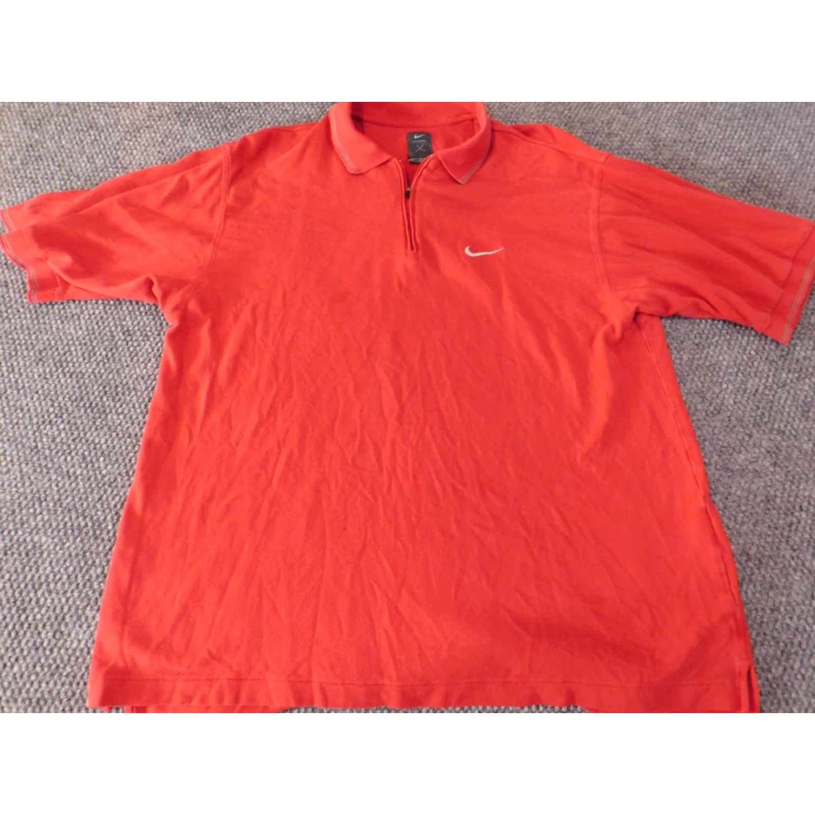 Nike VINTAGE Nike Mens shirt Medium Red polo golf logo zip classic casual sports Size US M / EU 48-50 / 2 - 2 Thumbnail